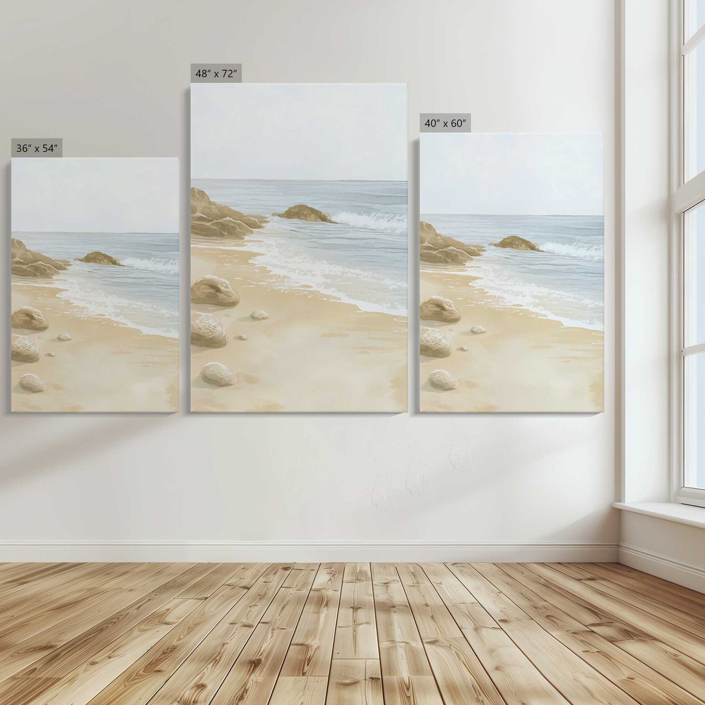 [Color:Stretched Canvas], Image showing the size comparisons