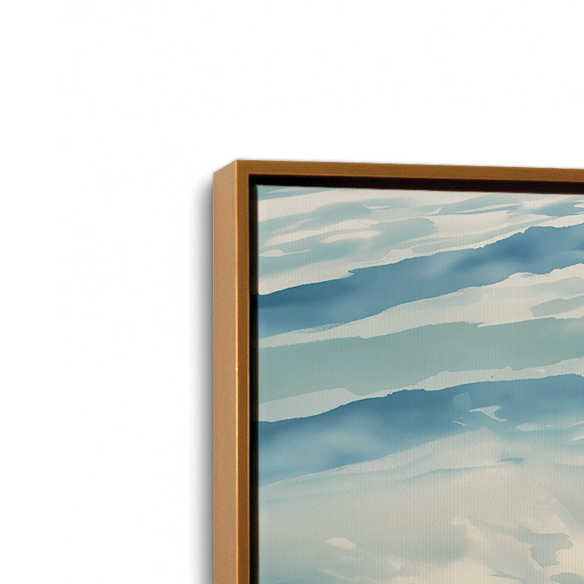 [Color:Polished Gold], Picture of art in a Polished Gold frame at an angle
