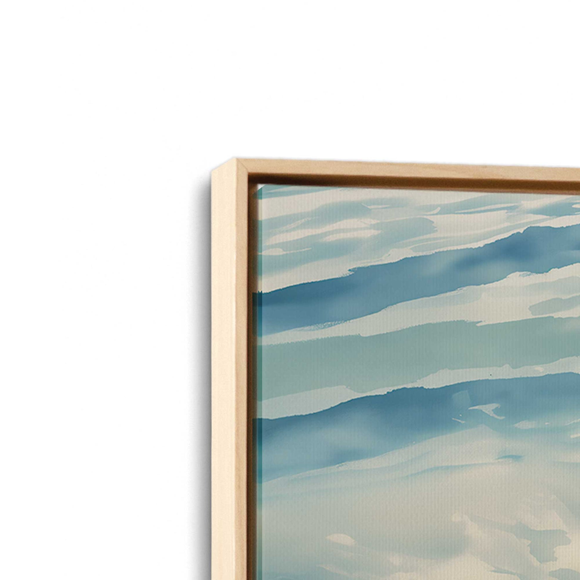 [Color:American Maple], Picture of art in a American Maple frame at an angle