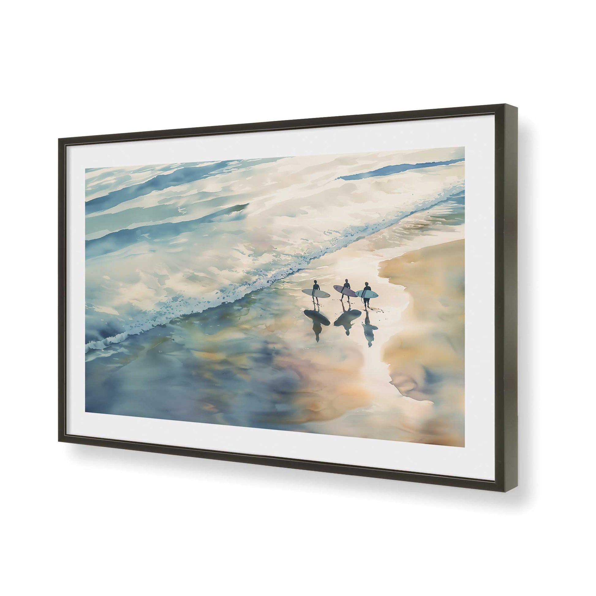 [Color:Satin Black], Picture of art in a Satin Black frame of the corner