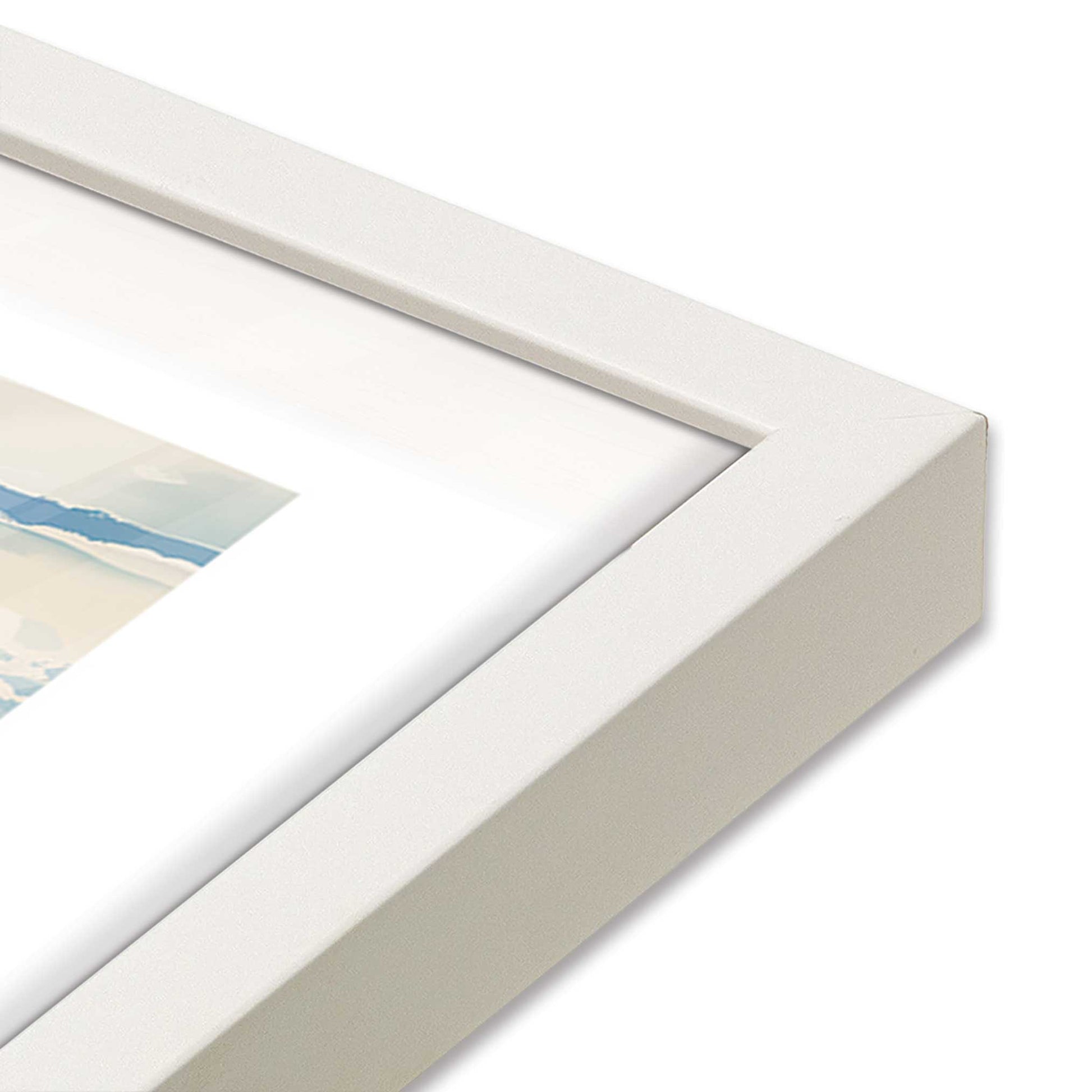 [Color:Opaque White], Picture of art in a Opaque White frame at an angle