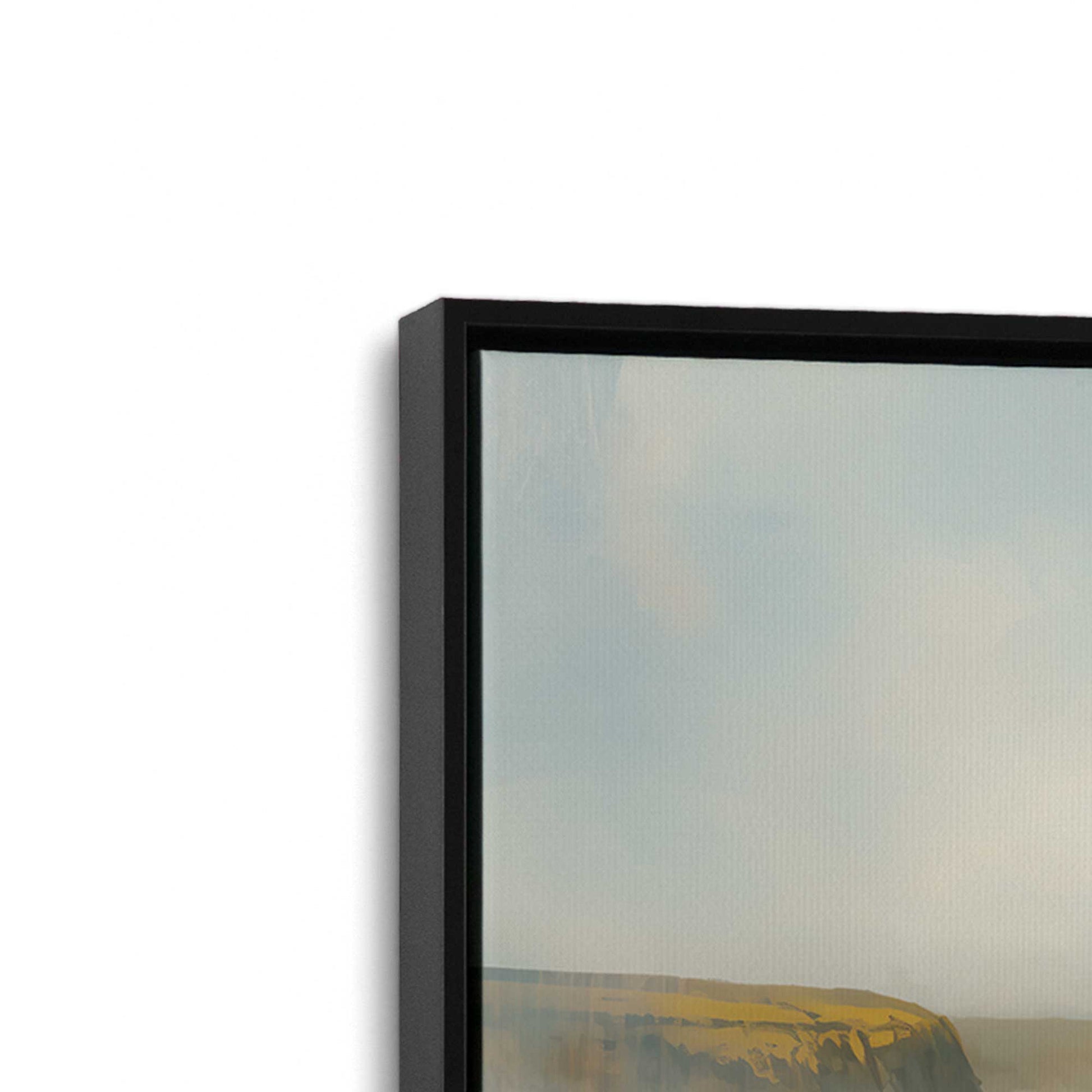 [Color:Satin Black], Picture of art in a Satin Black frame at an angle