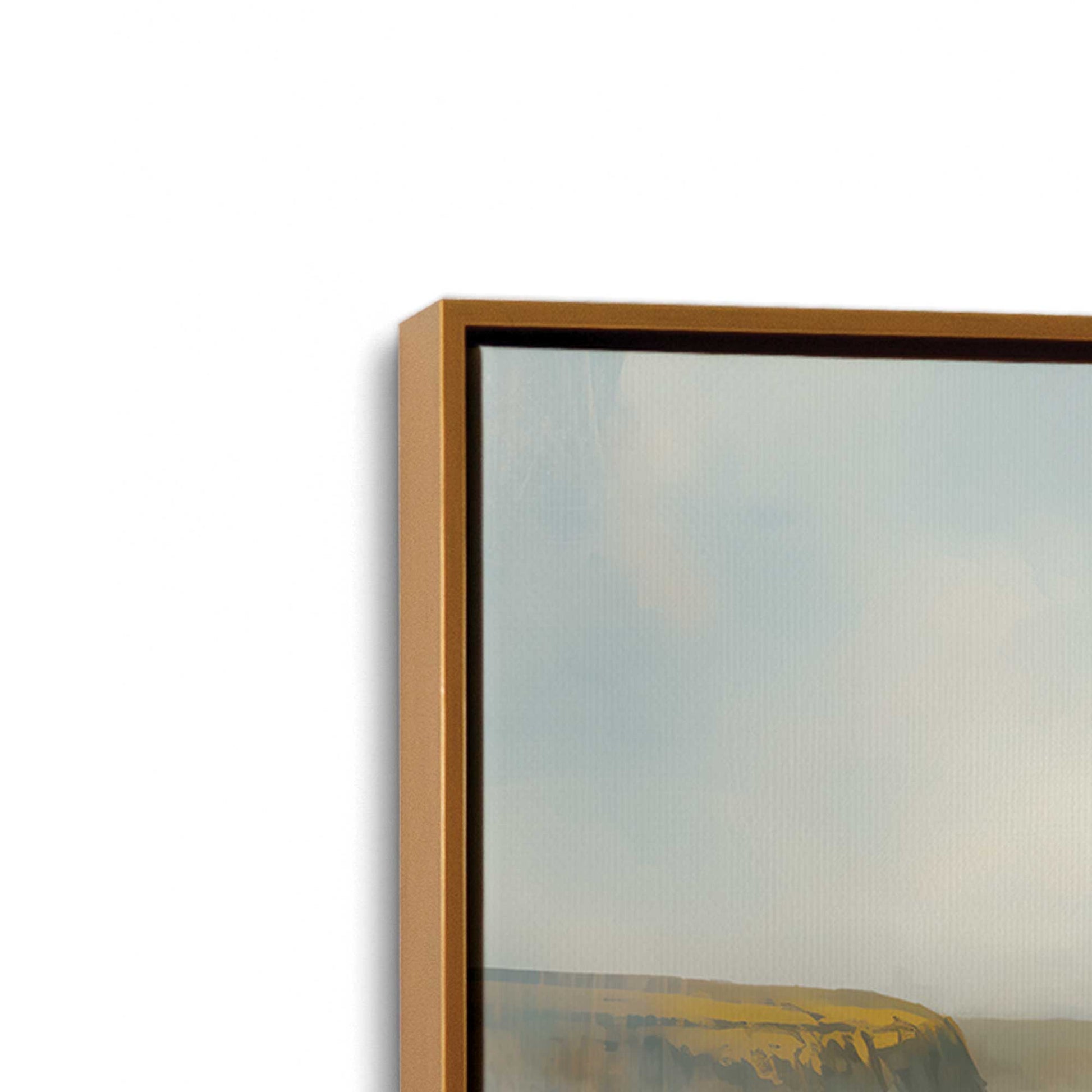 [Color:Polished Gold], Picture of art in a Polished Gold frame at an angle