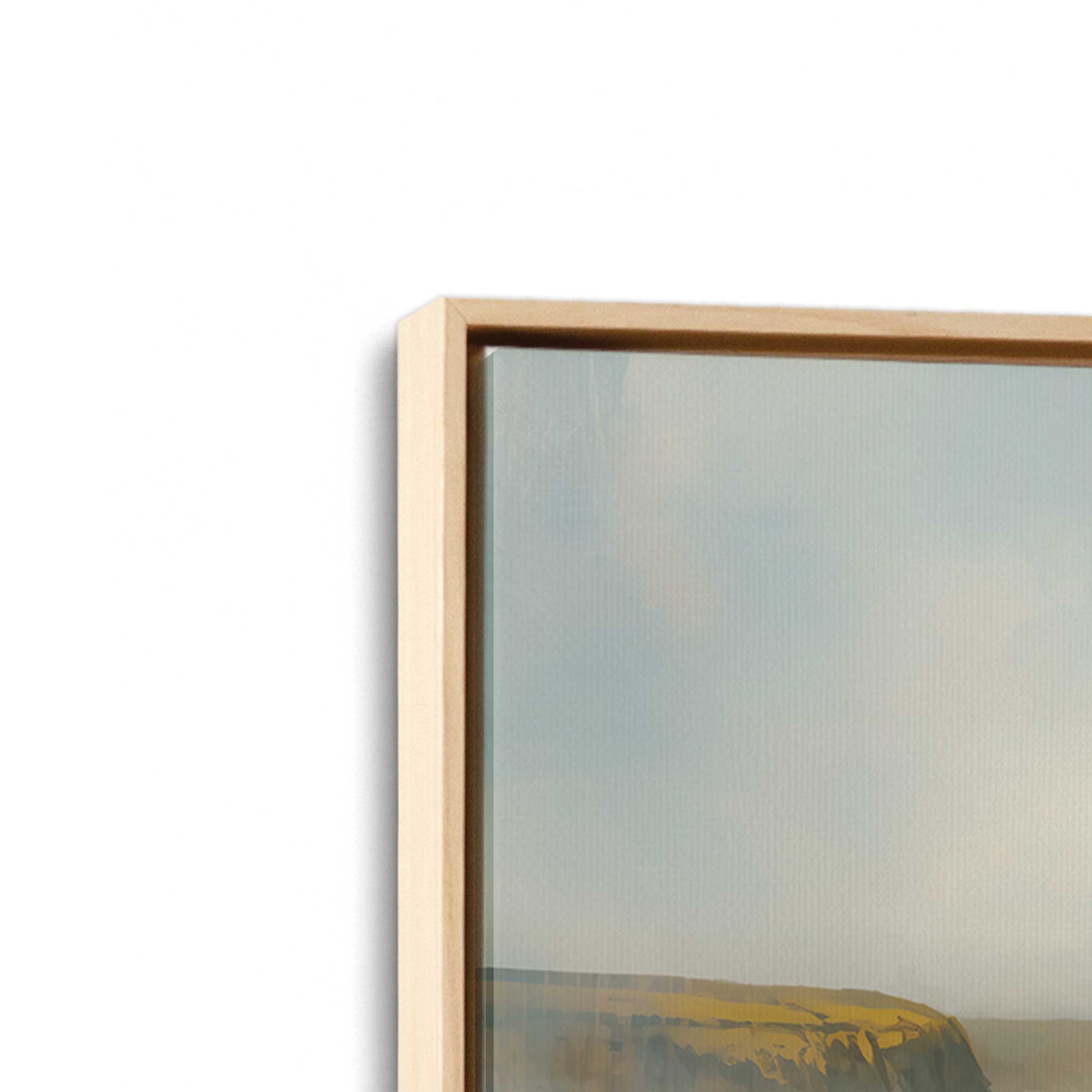 [Color:American Maple], Picture of art in a American Maple frame at an angle