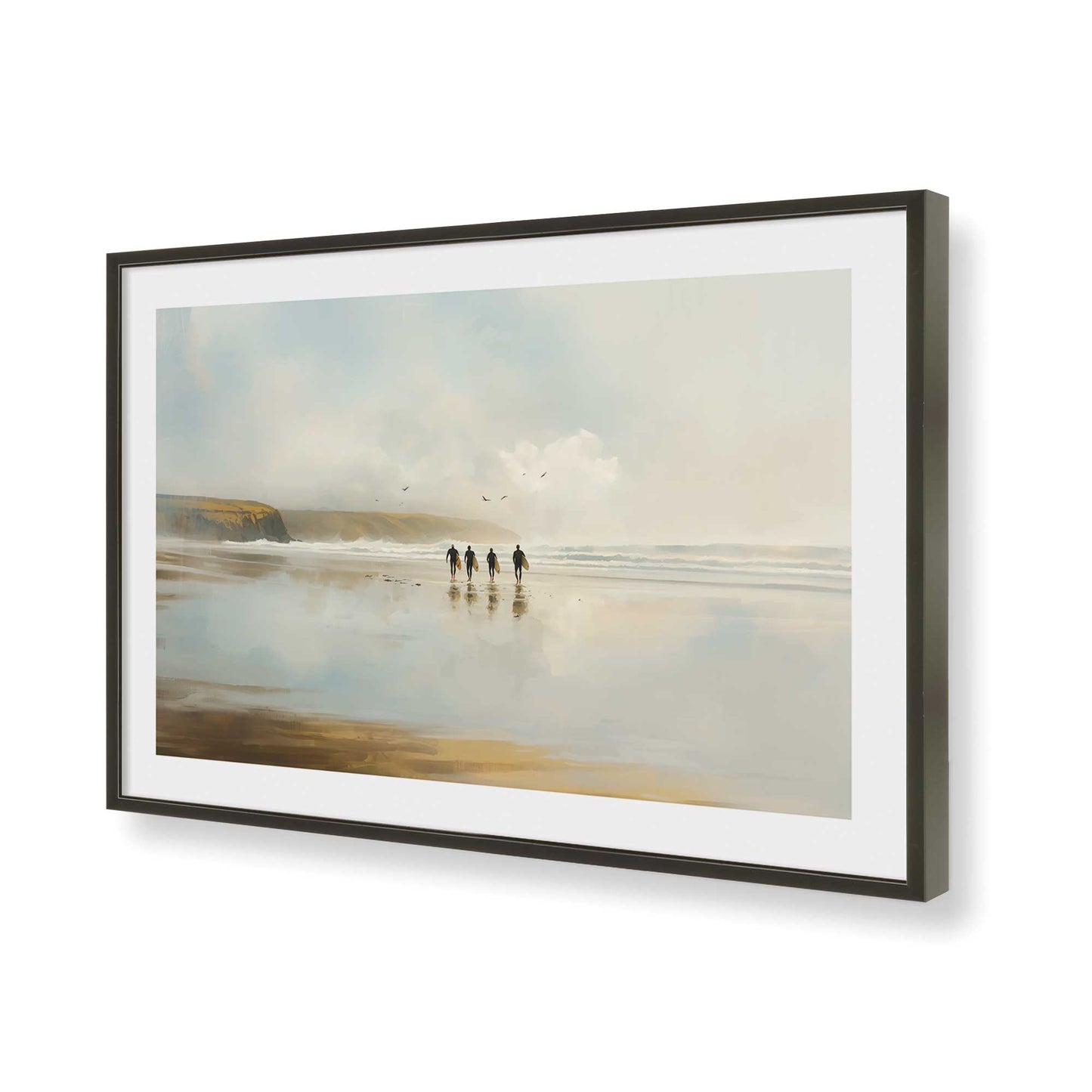 [Color:Satin Black], Picture of art in a Satin Black frame of the corner