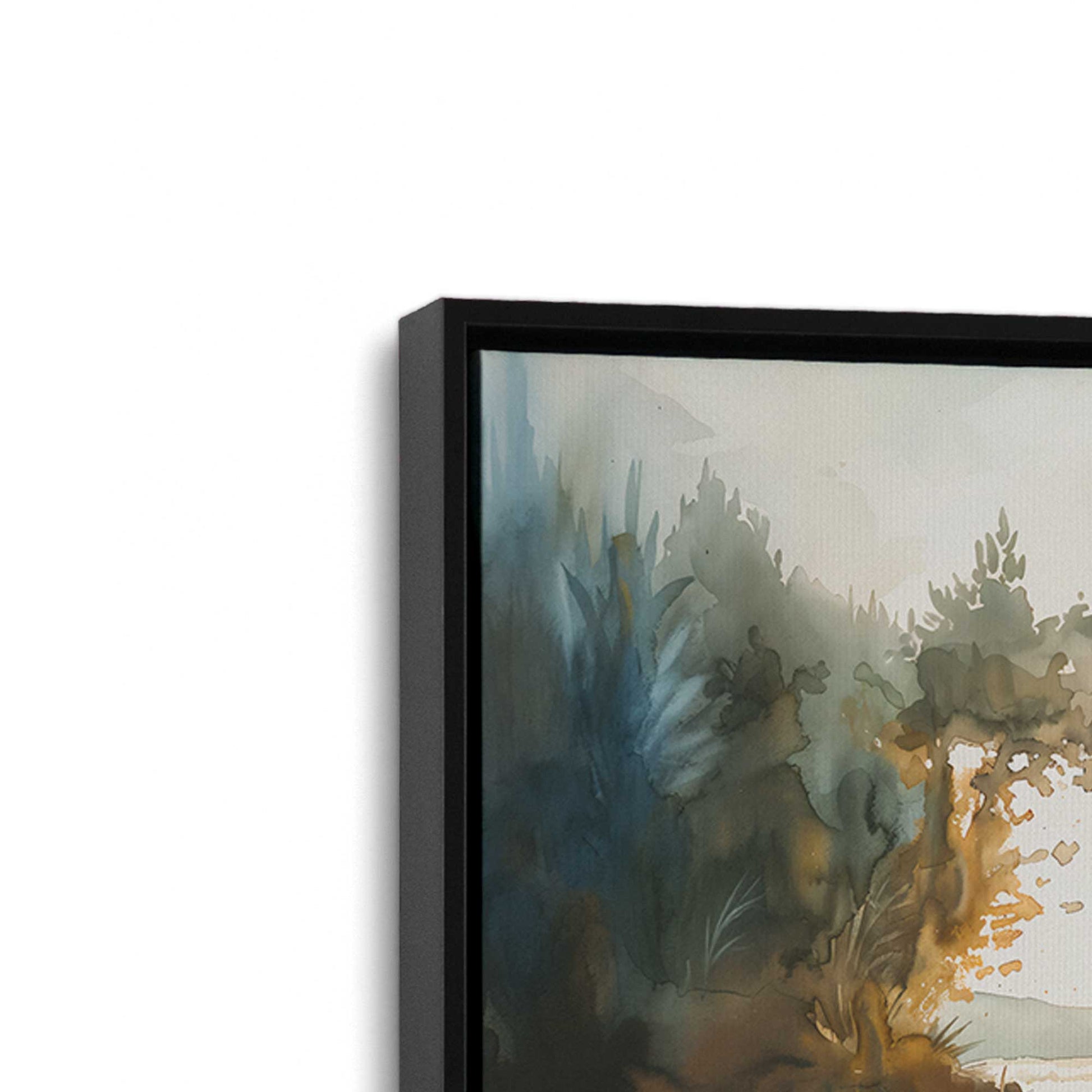 [Color:Satin Black], Picture of art in a Satin Black frame at an angle