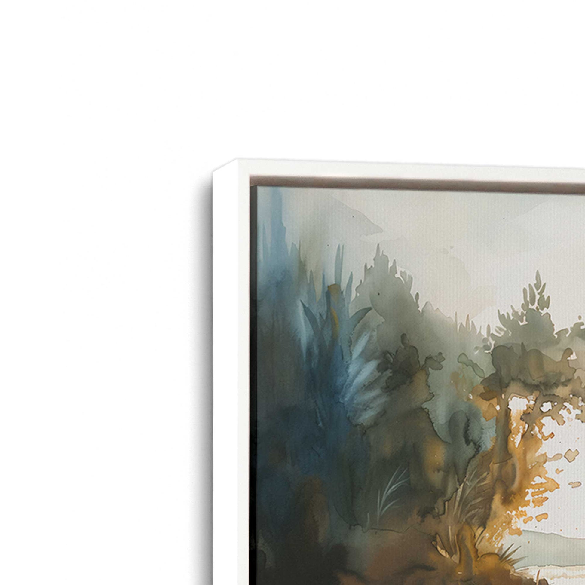 [Color:Opaque White], Picture of art in a White frame at an angle