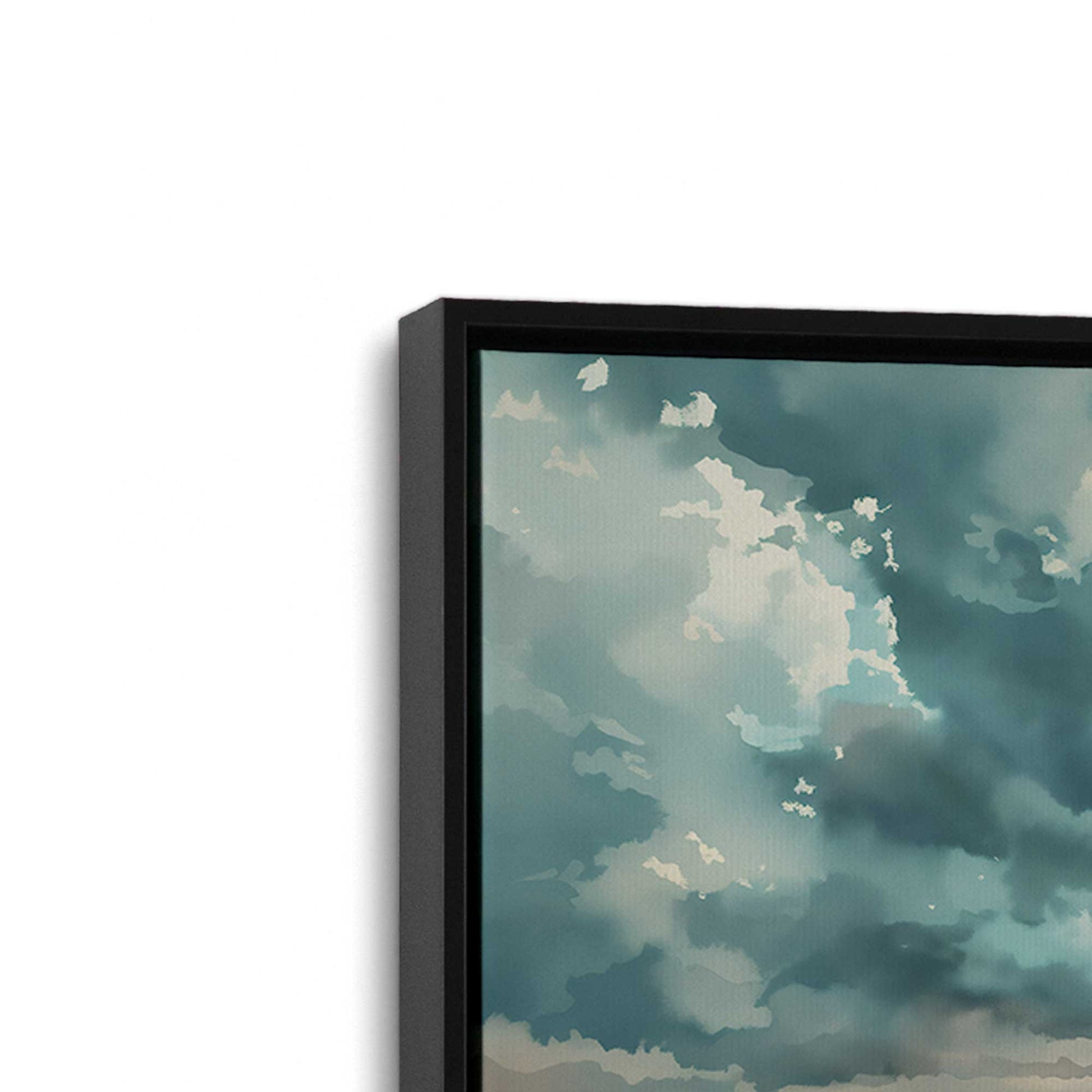 [Color:Satin Black], Picture of art in a Satin Black frame at an angle