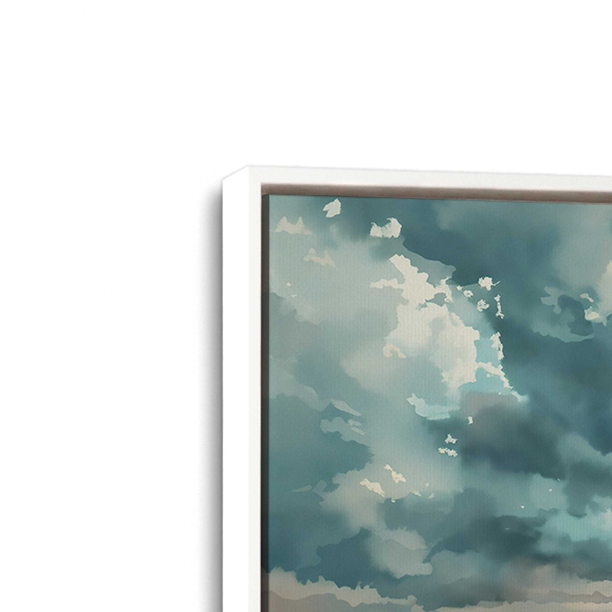 [Color:Opaque White], Picture of art in a White frame at an angle