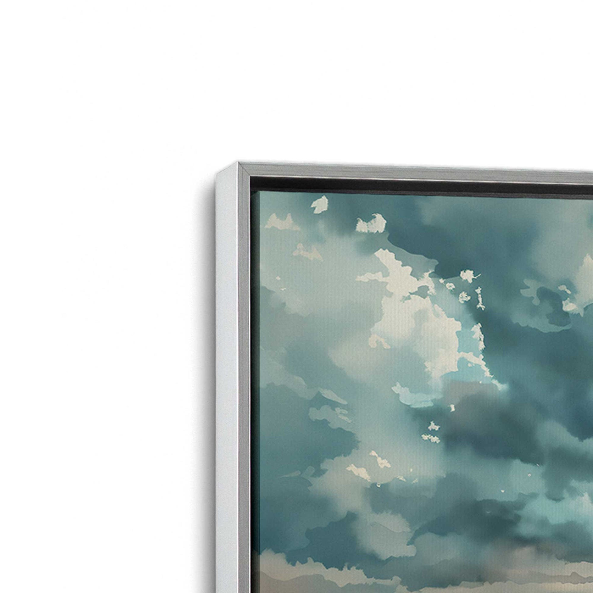 [Color:Polished Chrome], Picture of art in a Polished Chrome frame at an angle