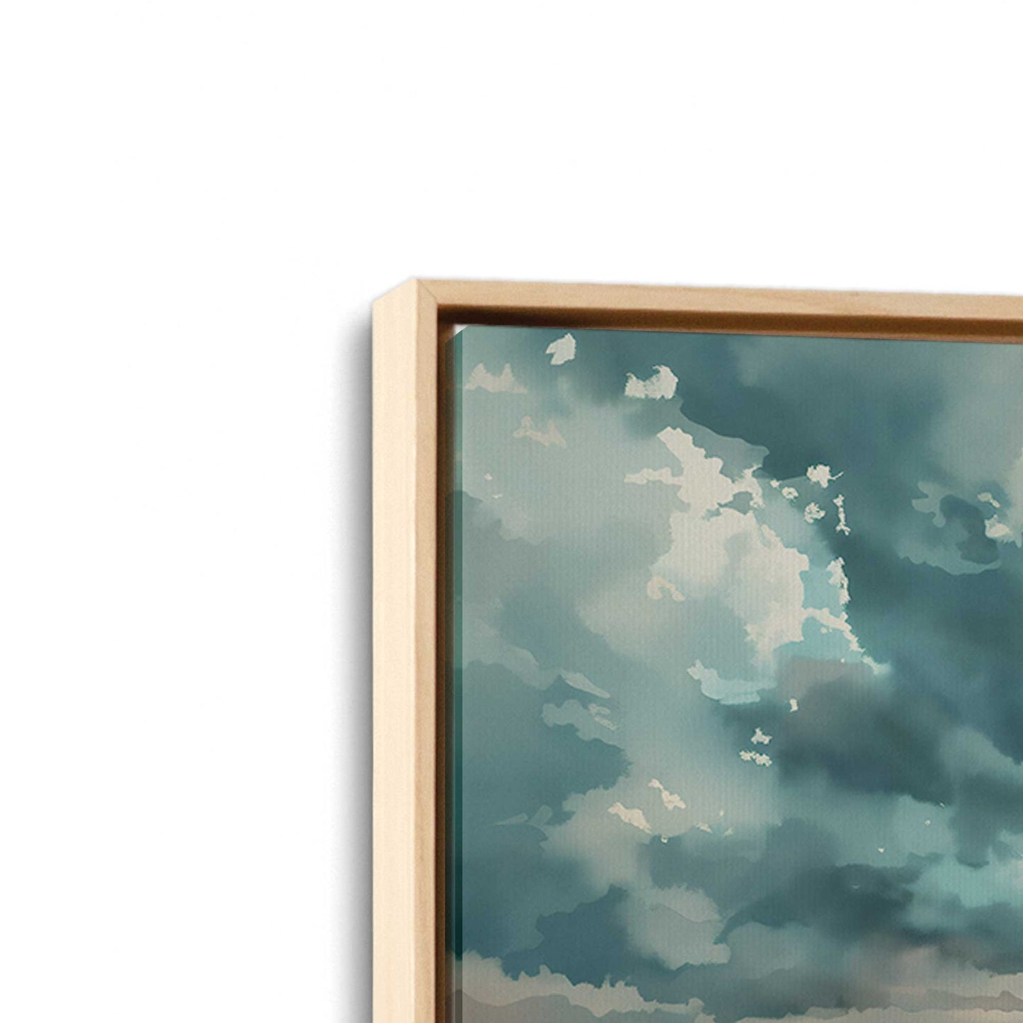 [Color:American Maple], Picture of art in a American Maple frame at an angle