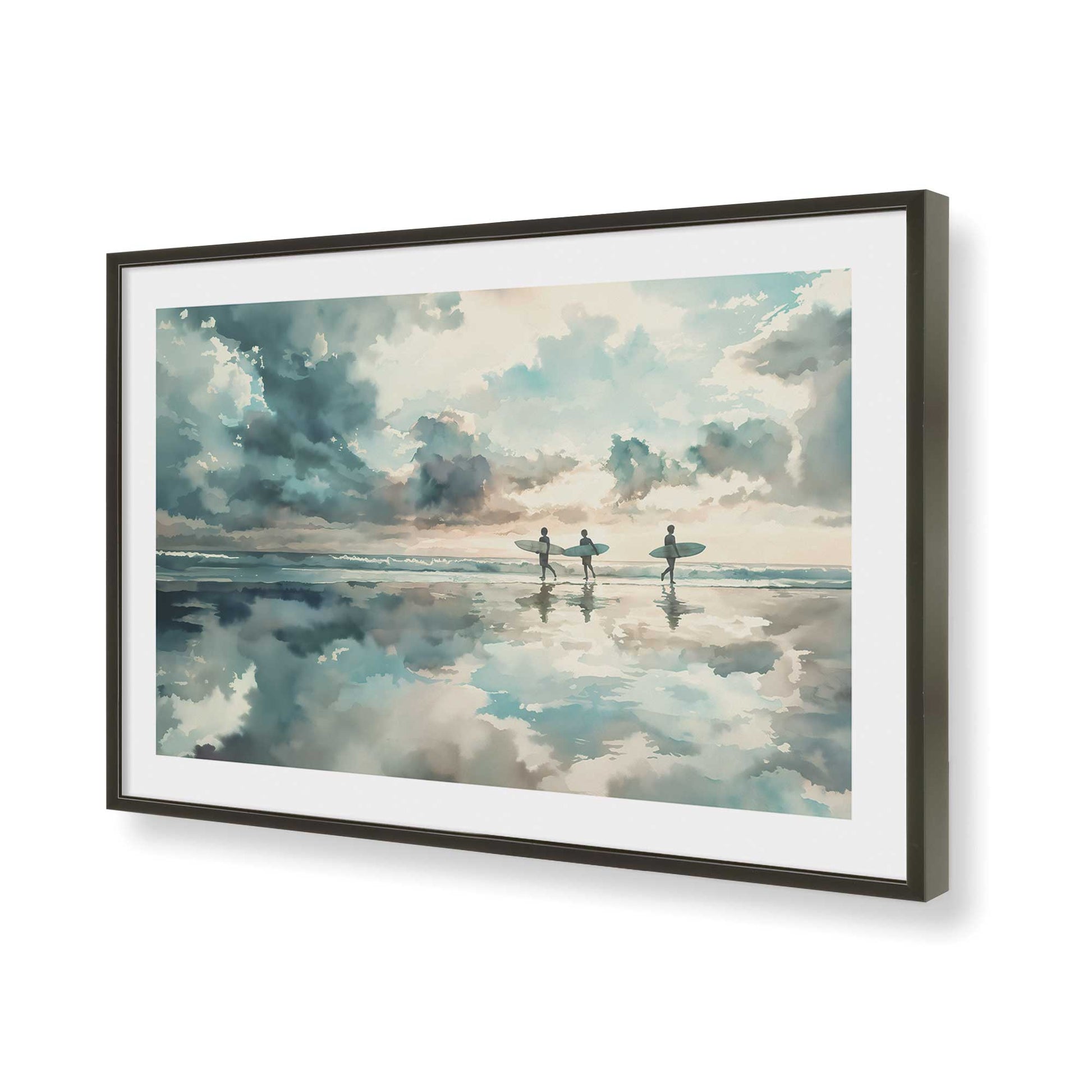 [Color:Satin Black], Picture of art in a Satin Black frame of the corner