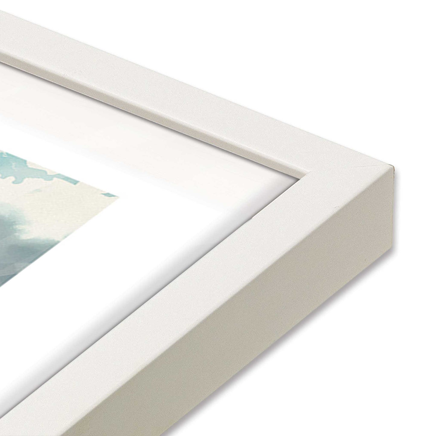 [Color:Opaque White], Picture of art in a Opaque White frame at an angle