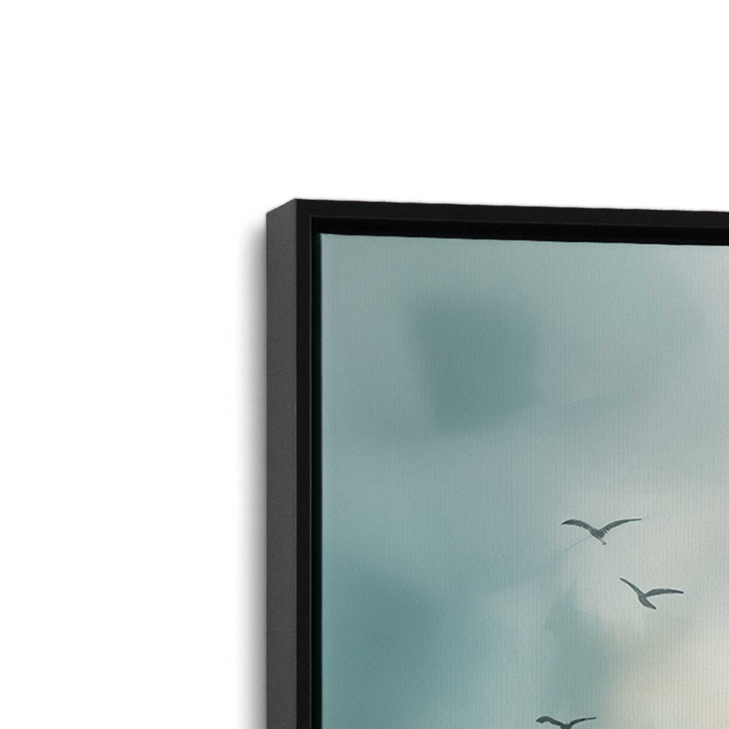 [Color:Satin Black], Picture of art in a Satin Black frame at an angle