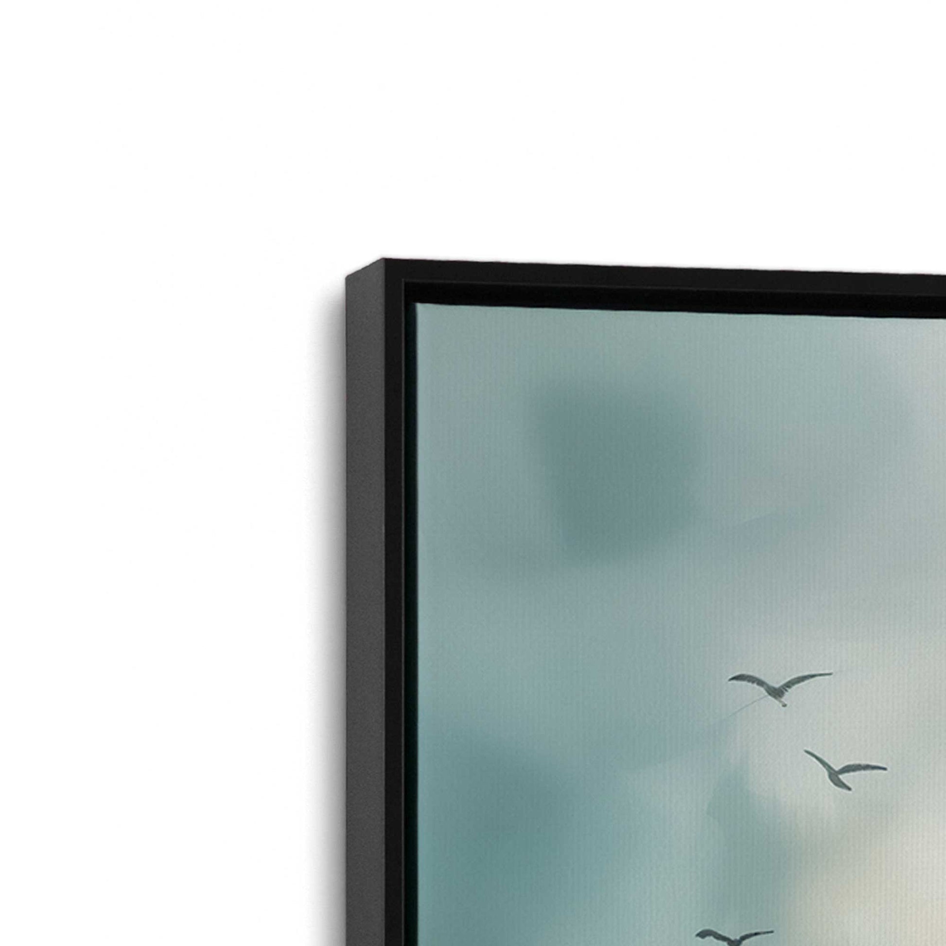 [Color:Satin Black], Picture of art in a Satin Black frame at an angle