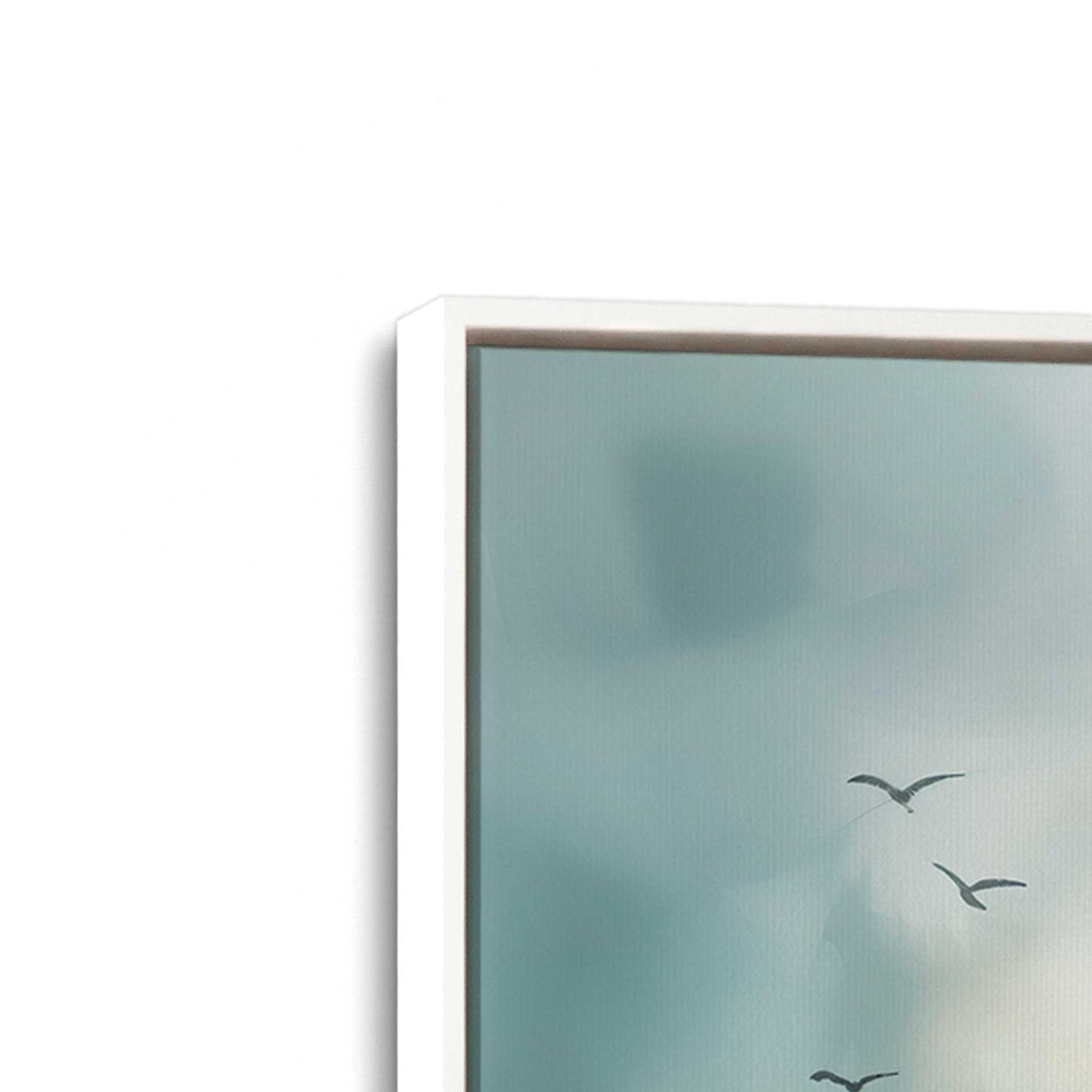 [Color:Opaque White], Picture of art in a White frame at an angle