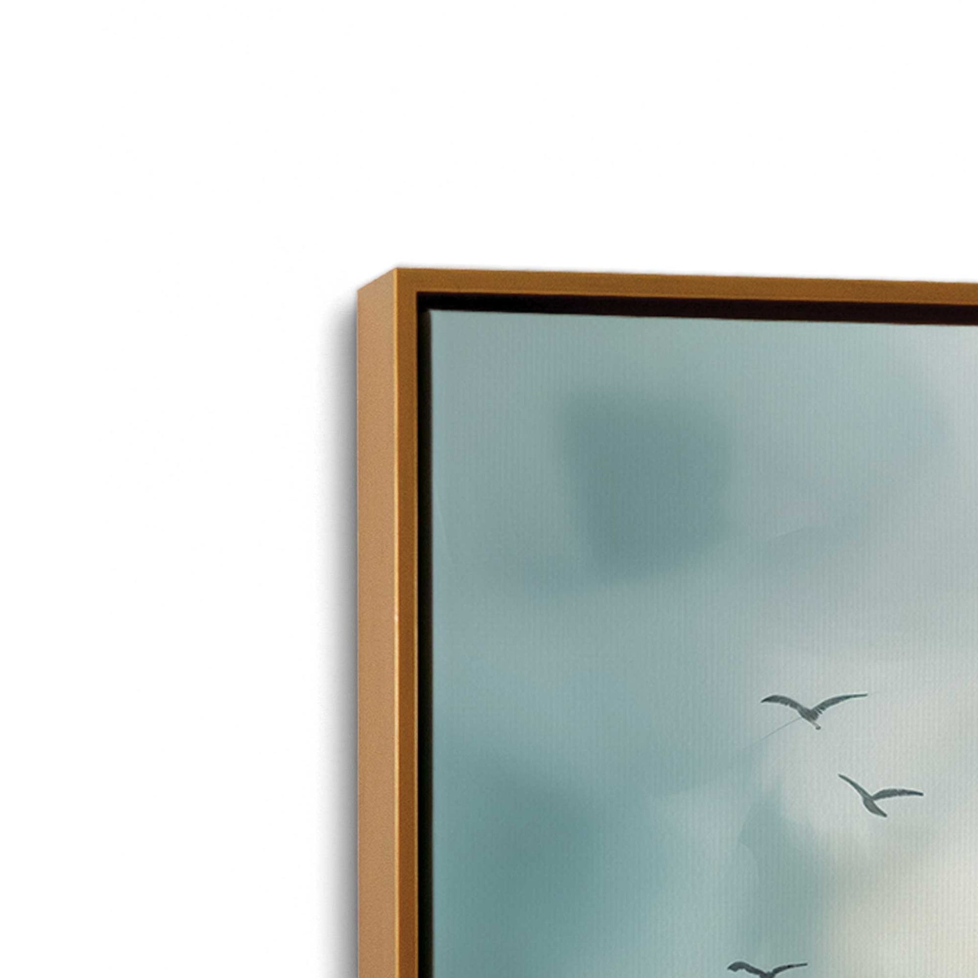 [Color:Polished Gold], Picture of art in a Polished Gold frame at an angle