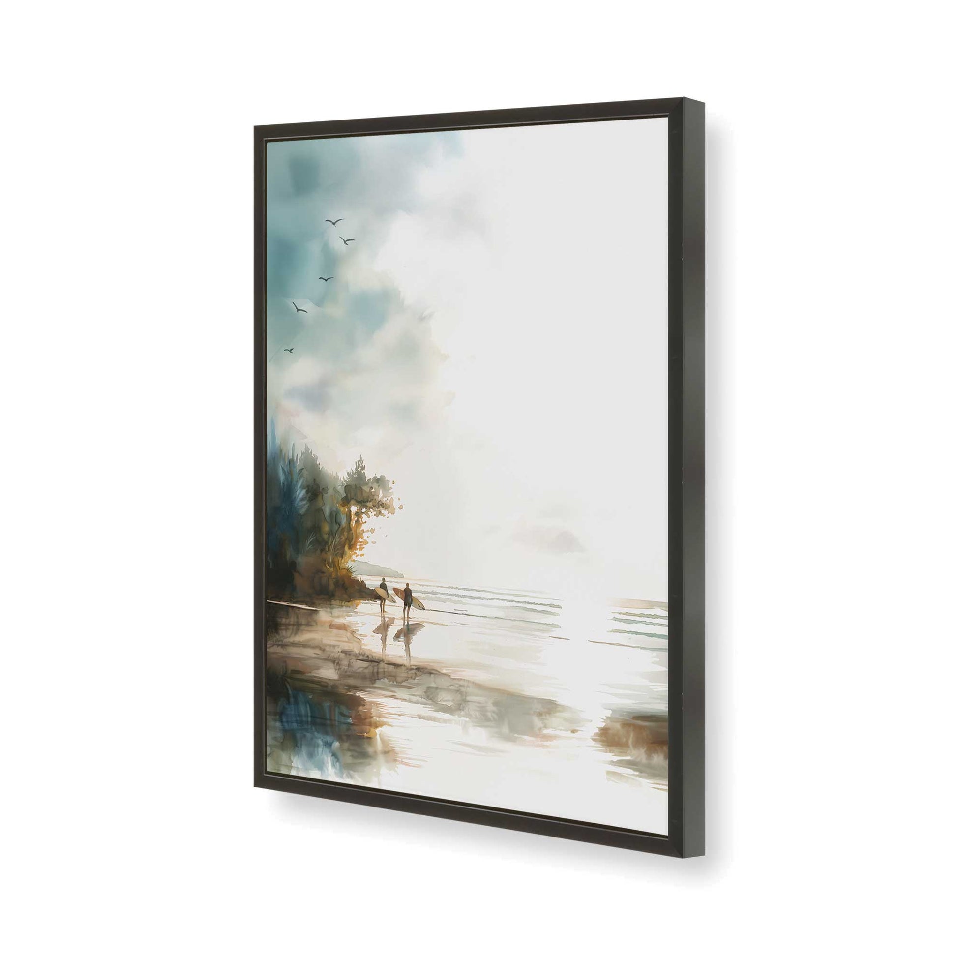 [Color:Satin Black], Picture of art in a Satin Black frame of the corner
