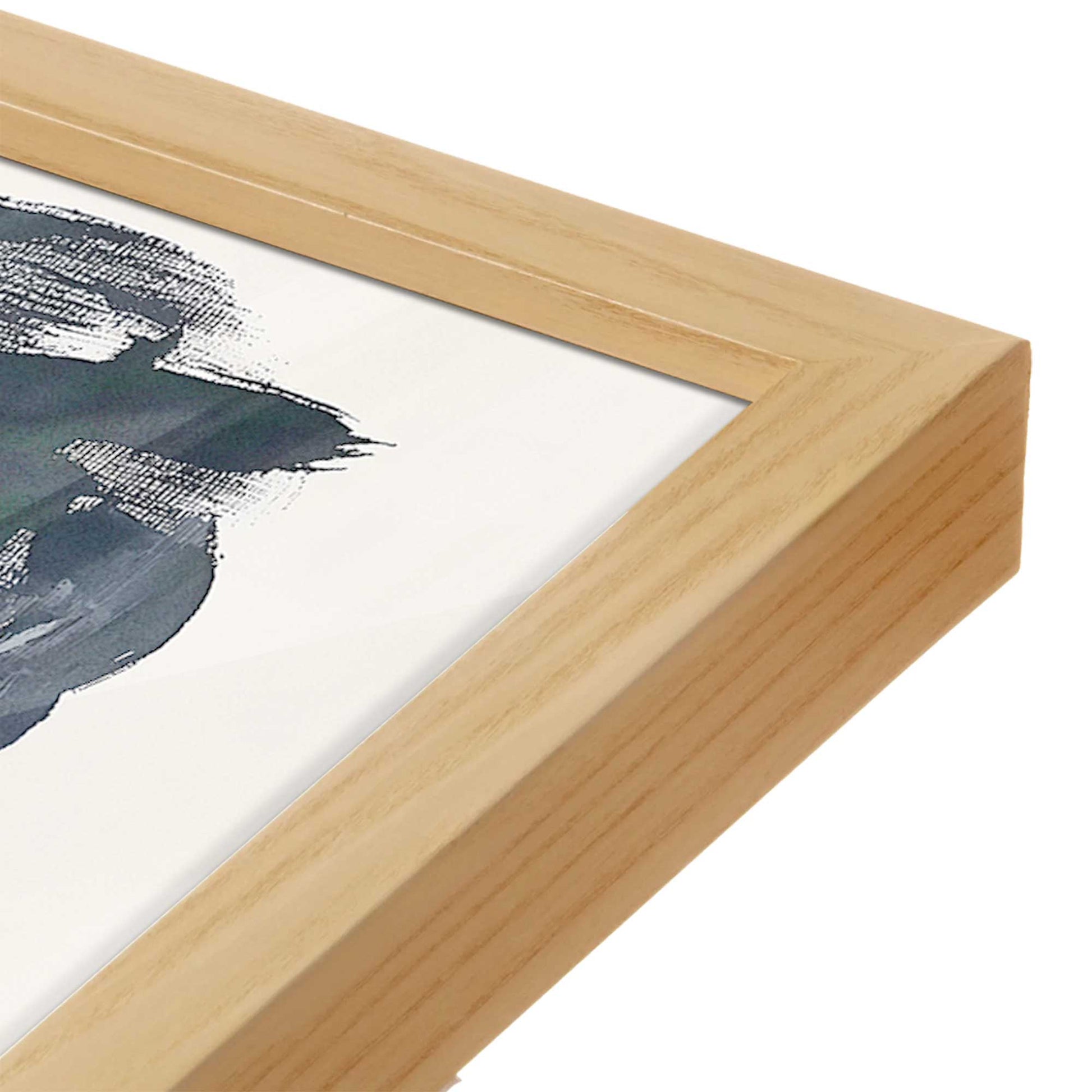 [Color:American Maple], Picture of art in a American Maple frame at an angle