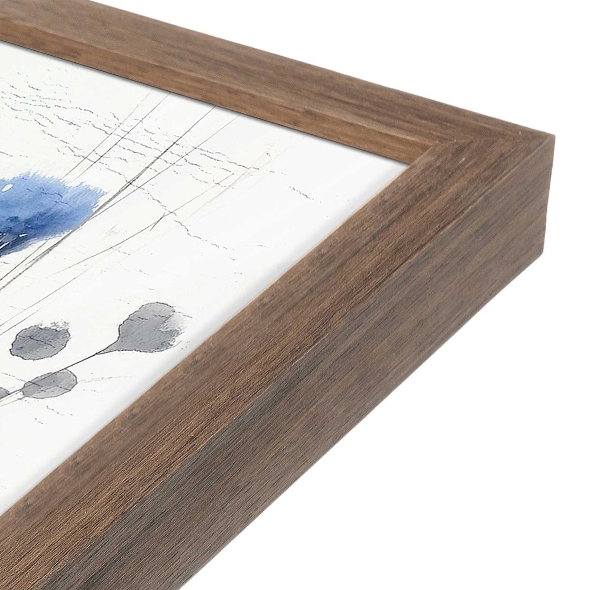 [Color:Walnut], Picture of art in a Walnut frame at an angle