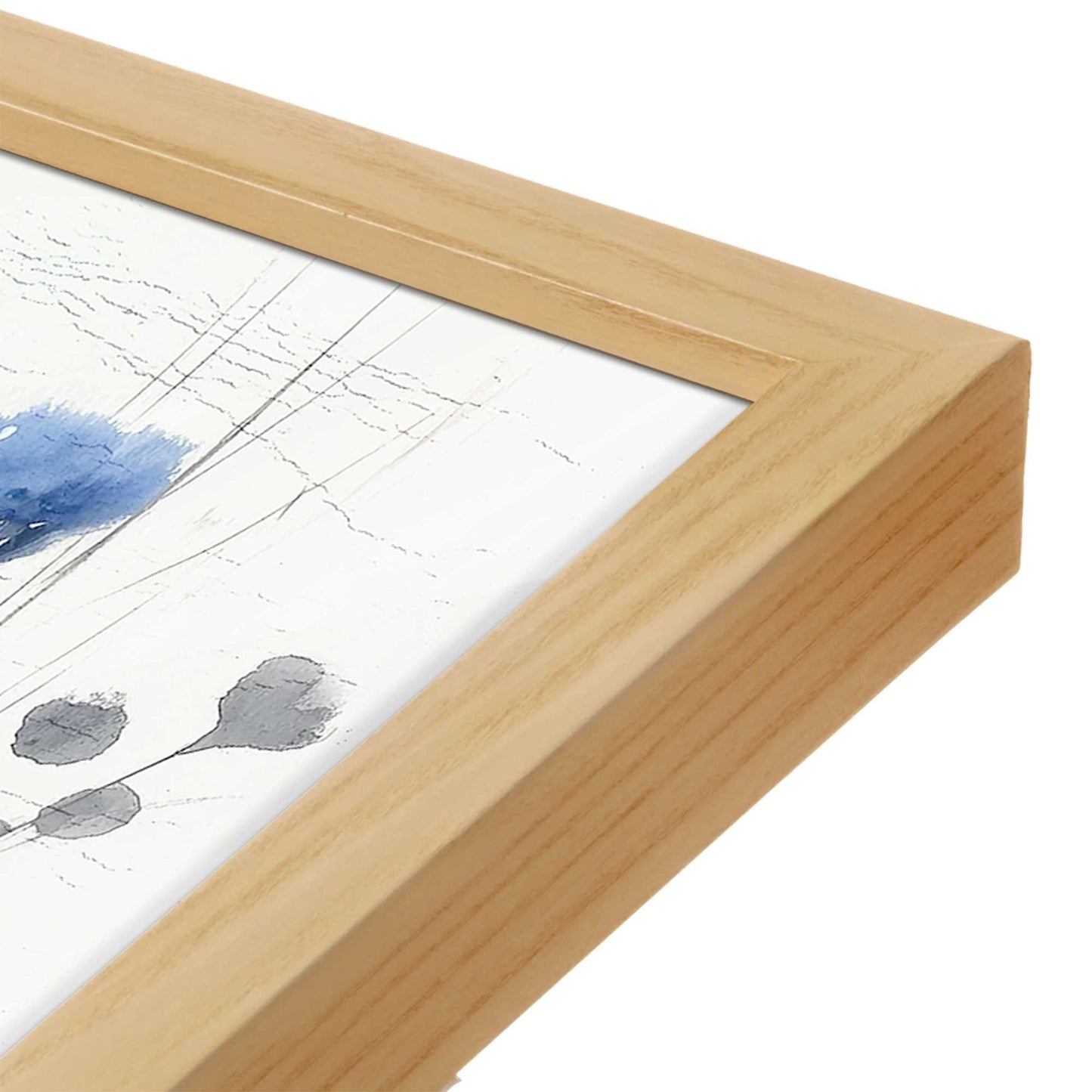 [Color:American Maple], Picture of art in a American Maple frame at an angle