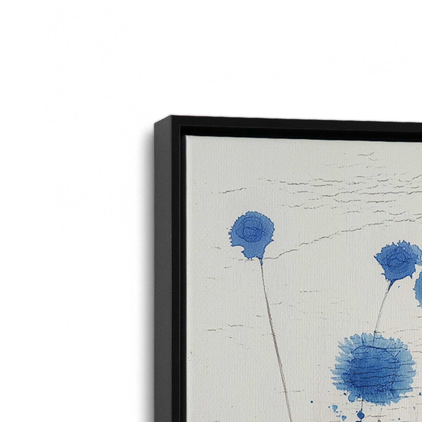 [Color:Satin Black], Picture of art in a Satin Black frame at an angle