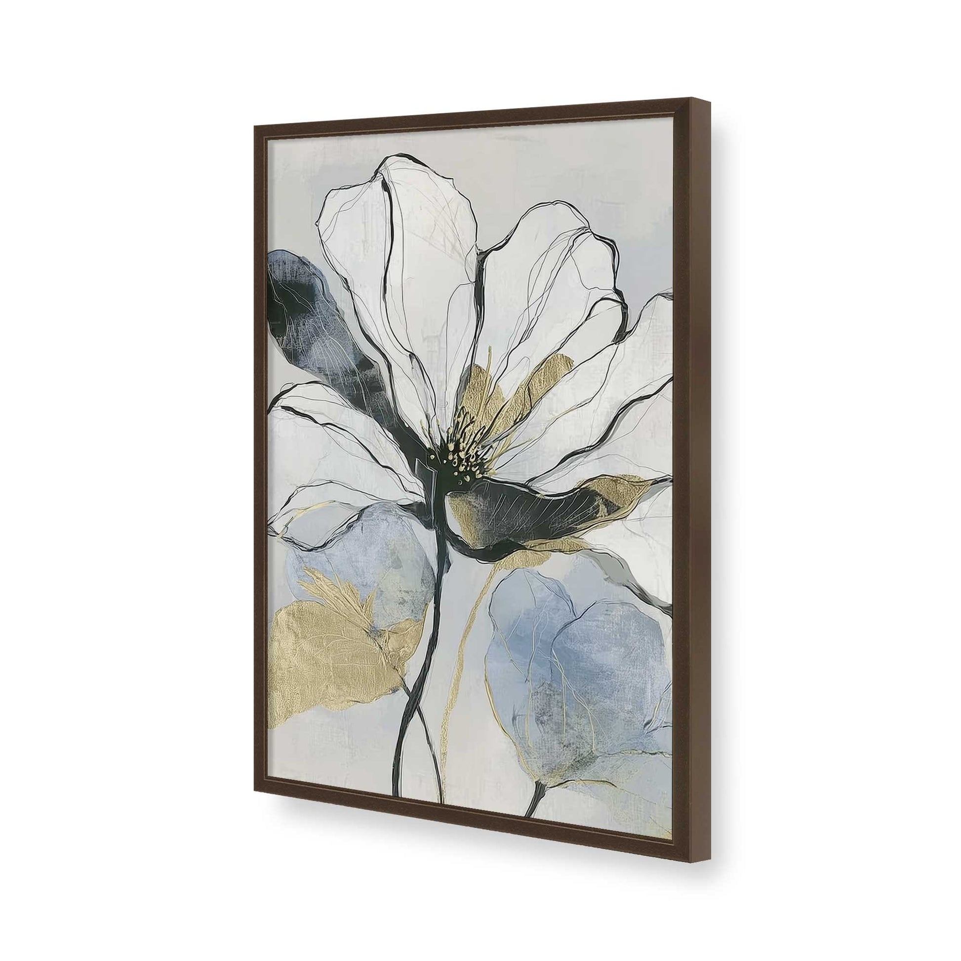 [Color:Brown], Picture of art in a Brown frame of the corner