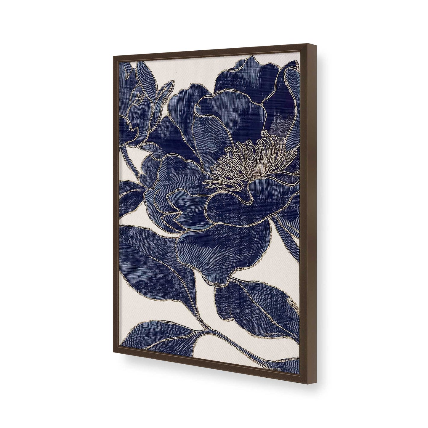 [Color:Brown], Picture of art in a Brown frame of the corner
