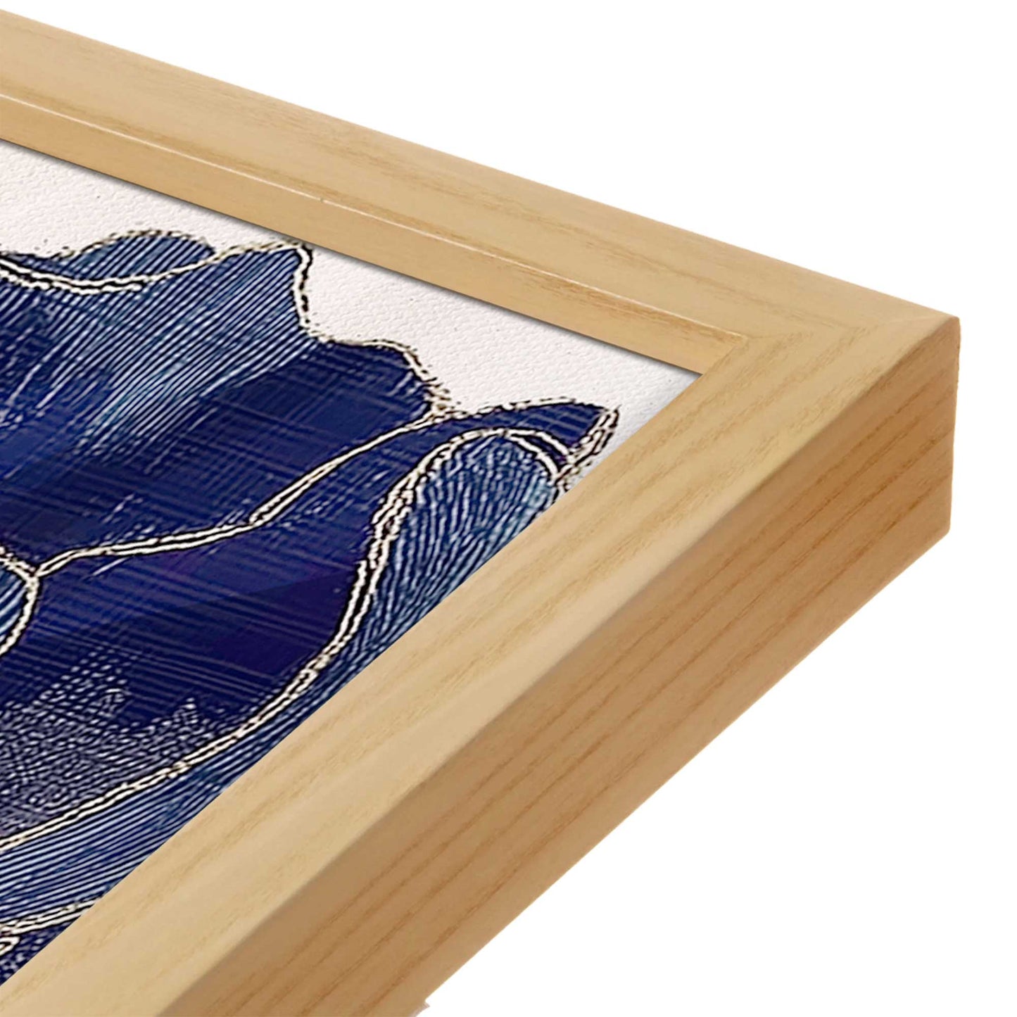 [Color:American Maple], Picture of art in a American Maple frame at an angle