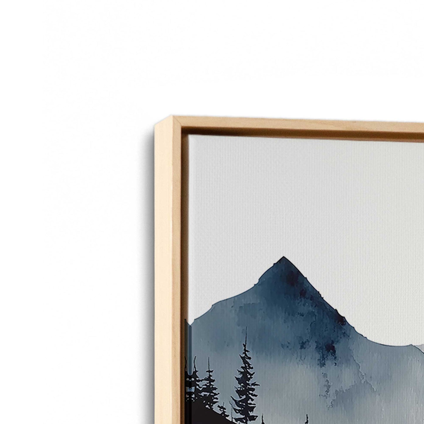 [Color:American Maple], Picture of art in a American Maple frame at an angle