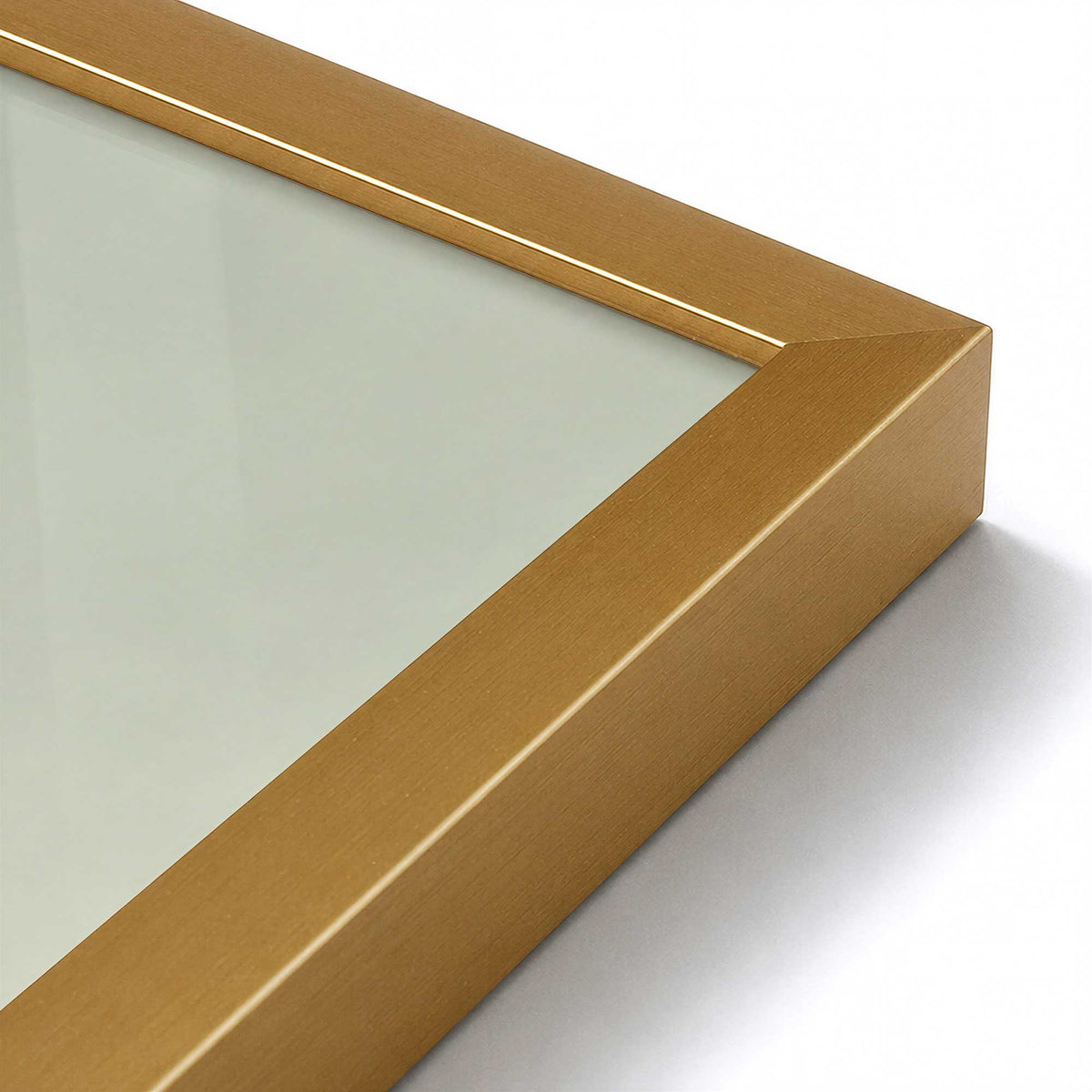 [Color:Polished Gold], Picture of art in a Polished Chrome frame at an angle