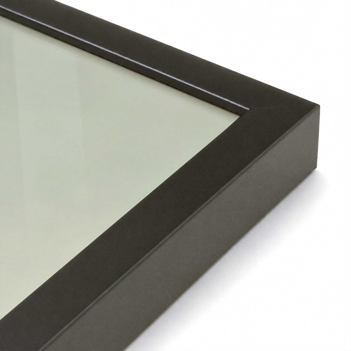 [Color:Satin Black], Picture of art in a Polished Chrome frame at an angle