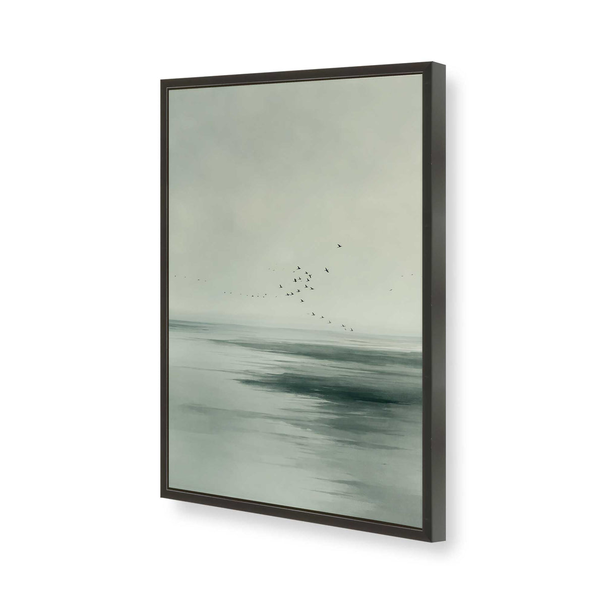 [Color:Satin Black], Picture of art in a Polished Chrome frame of the corner