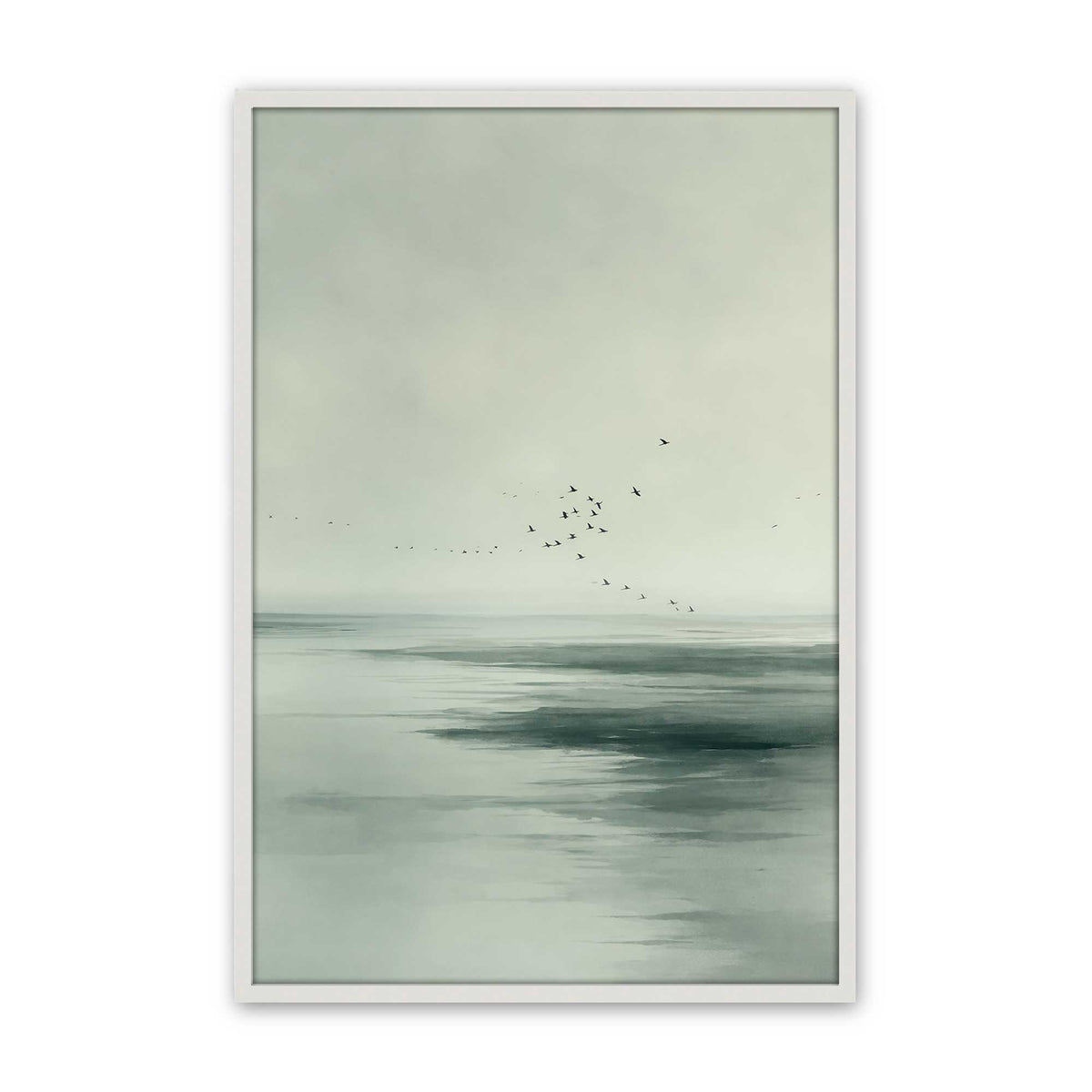 [Color:Opaque White], Picture of art in a Polished Chrome frame