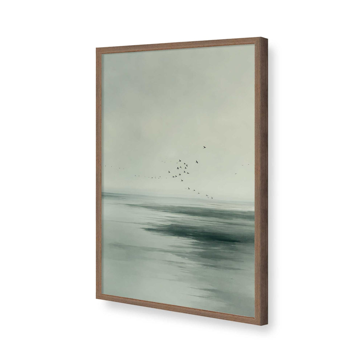 [Color:Walnut], Picture of art in a Polished Chrome frame of the corner