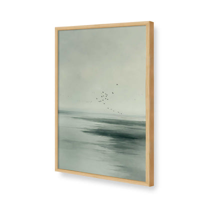 [Color:American Maple], Picture of art in a Polished Chrome frame of the corner