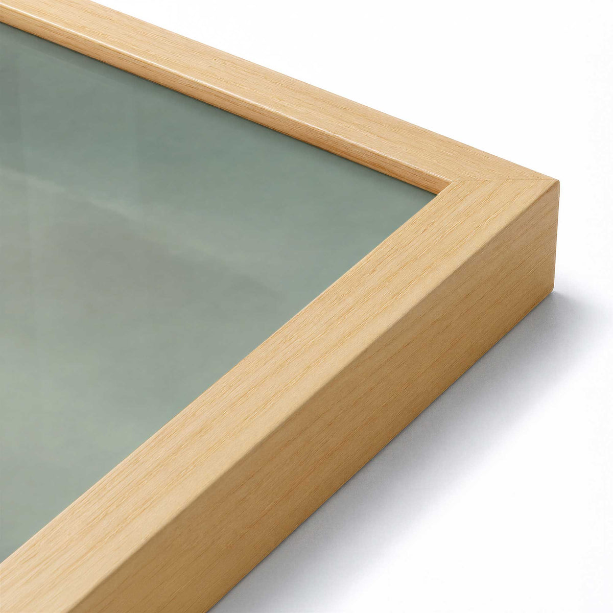 [Color:American Maple], Picture of art in a Polished Chrome frame at an angle