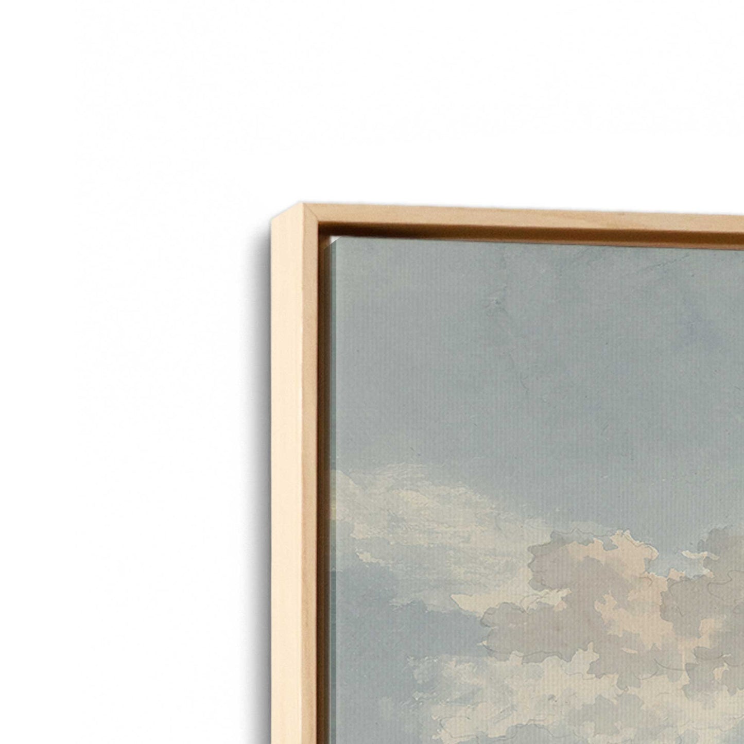 [Color:American Maple], Picture of art in a American Maple frame at an angle