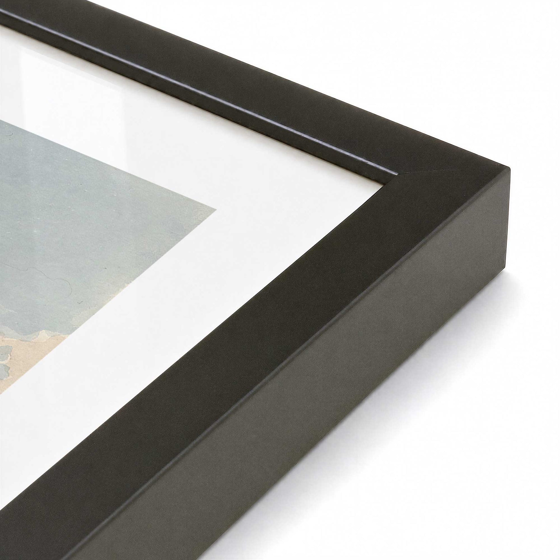 [Color:Satin Black], Picture of art in a Polished Chrome frame at an angle