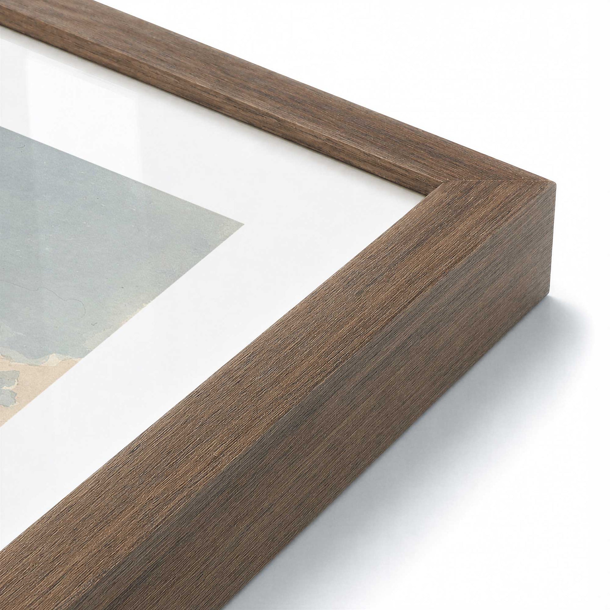 [Color:Walnut], Picture of art in a Polished Chrome frame at an angle