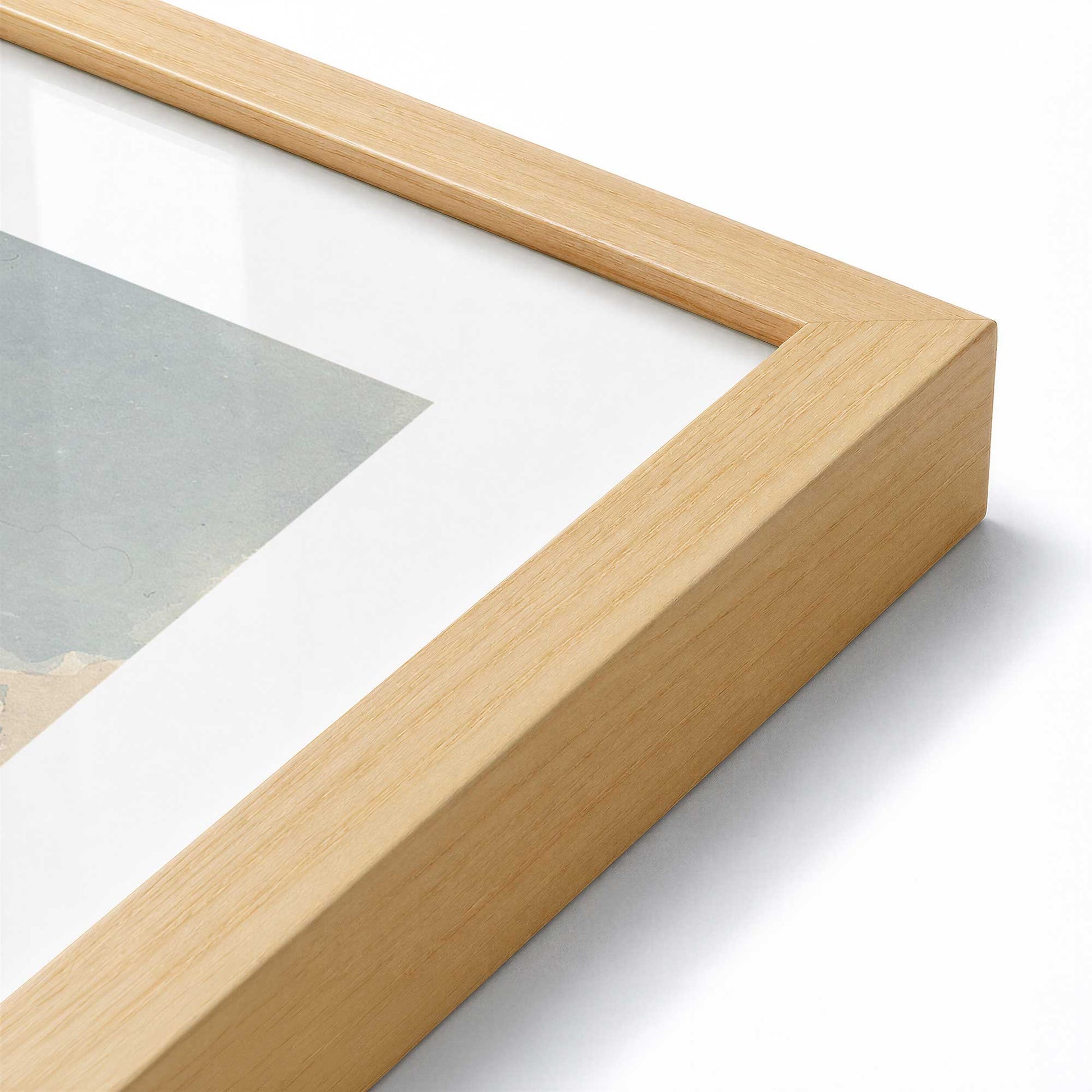 [Color:American Maple], Picture of art in a Polished Chrome frame at an angle