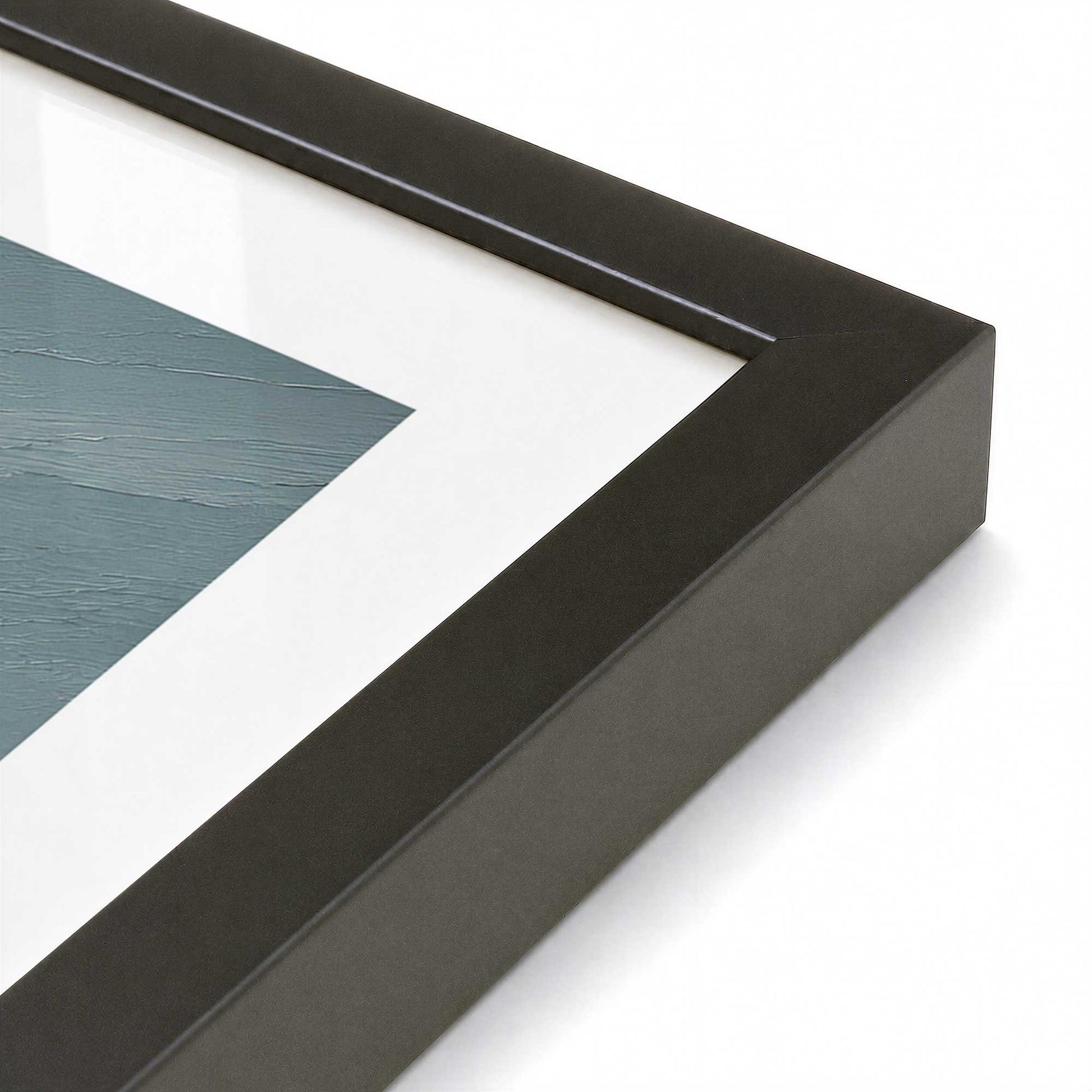 [Color:Satin Black], Picture of art in a Satin Black frame at an angle