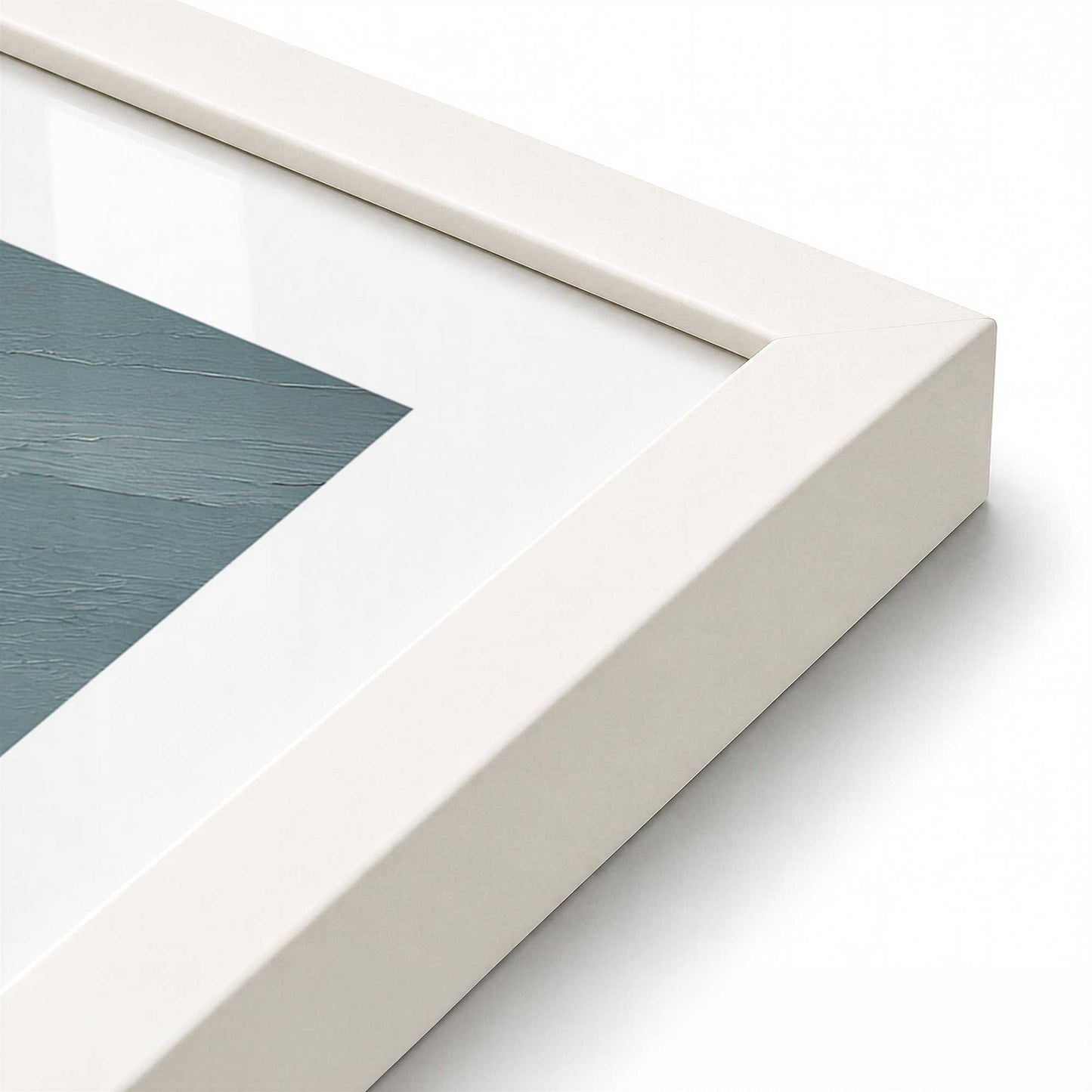 [Color:Opaque White], Picture of art in a Opaque White frame at an angle