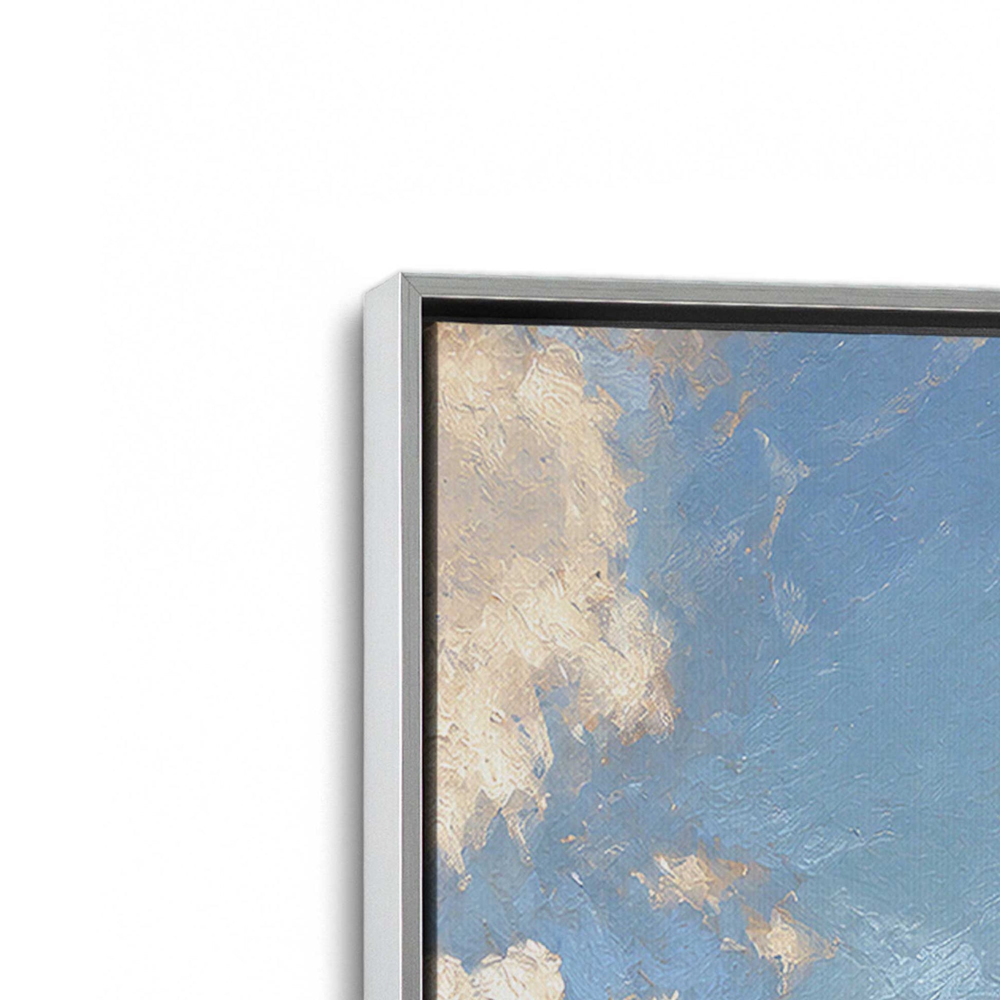 [Color:Polished Chrome], Picture of art in a Polished Chrome frame at an angle