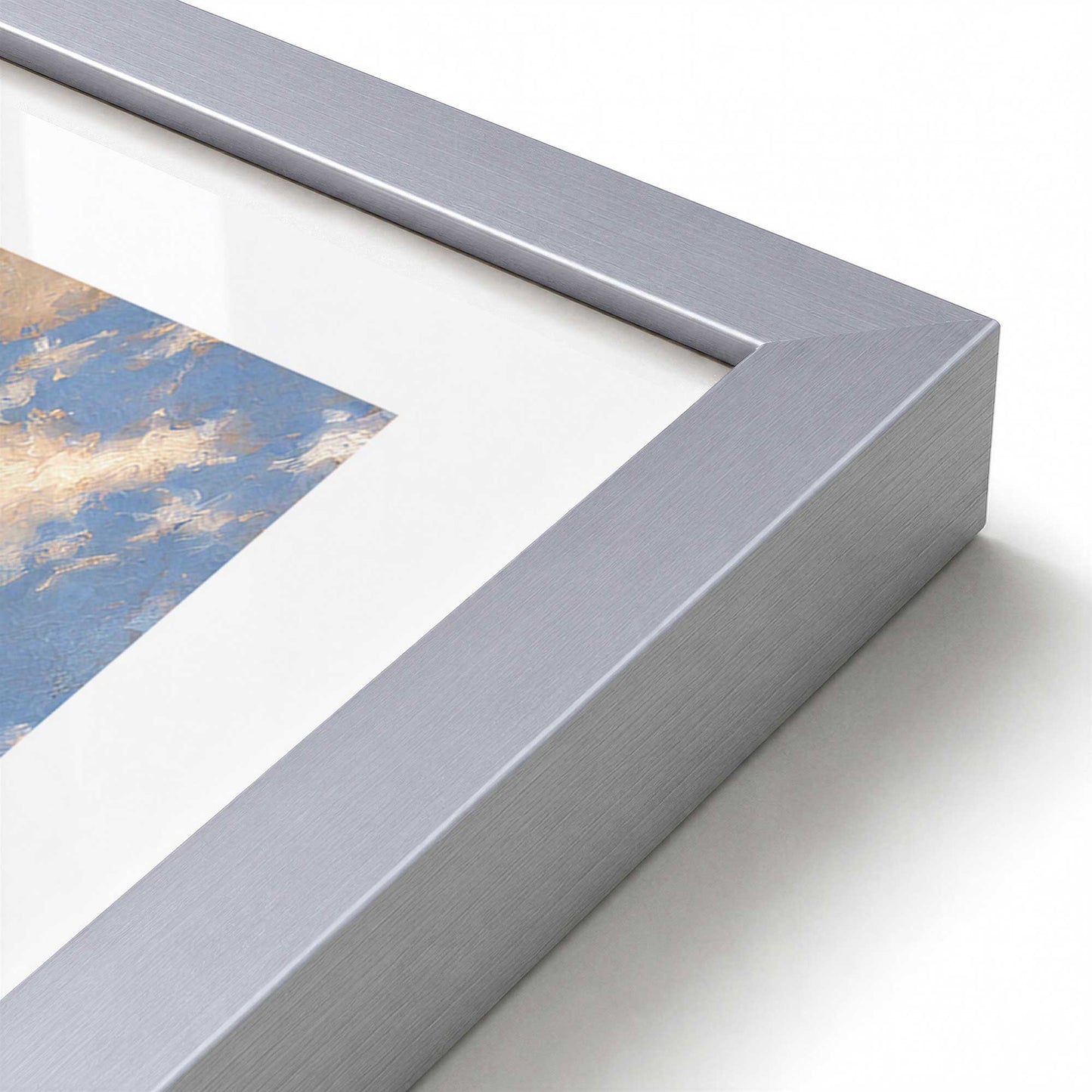 [Color:Polished Chrome], Picture of art in a Polished Chrome frame at an angle