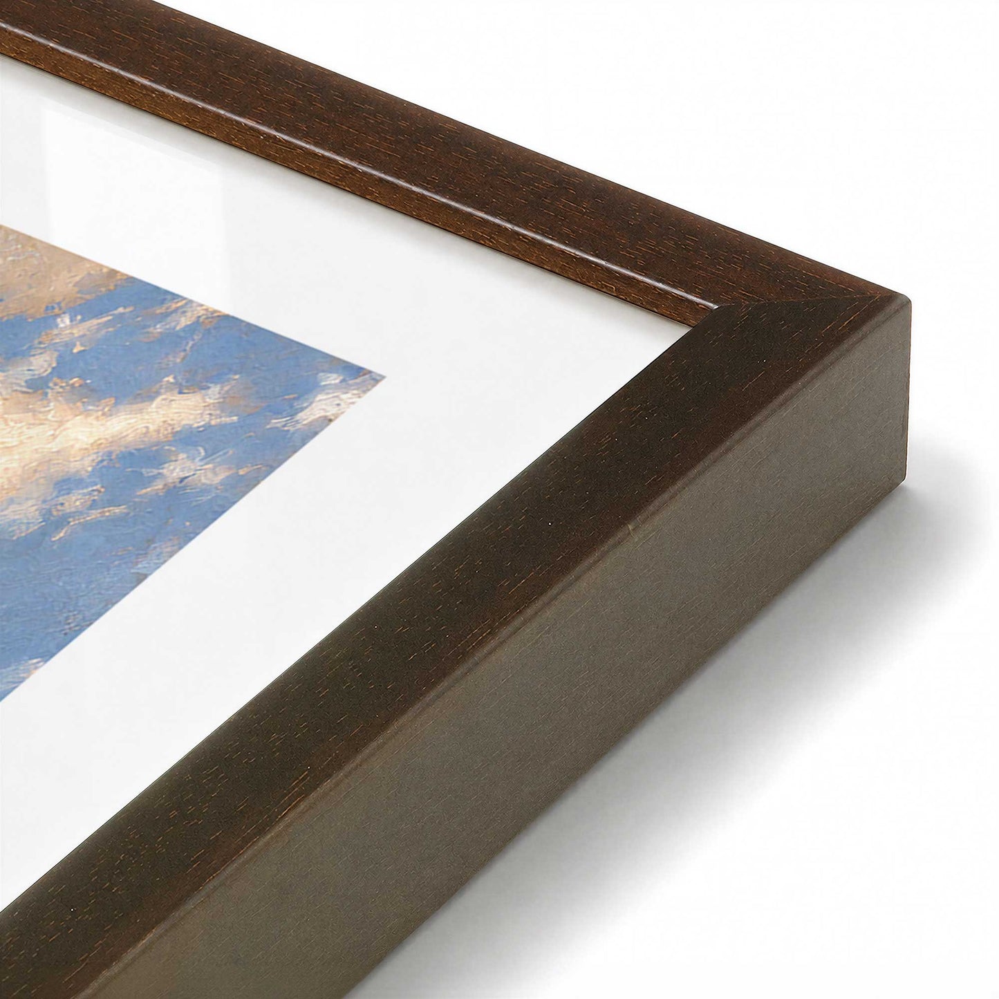 [Color:Belvinder Brown], Picture of art in a Belvinder Brown frame at an angle