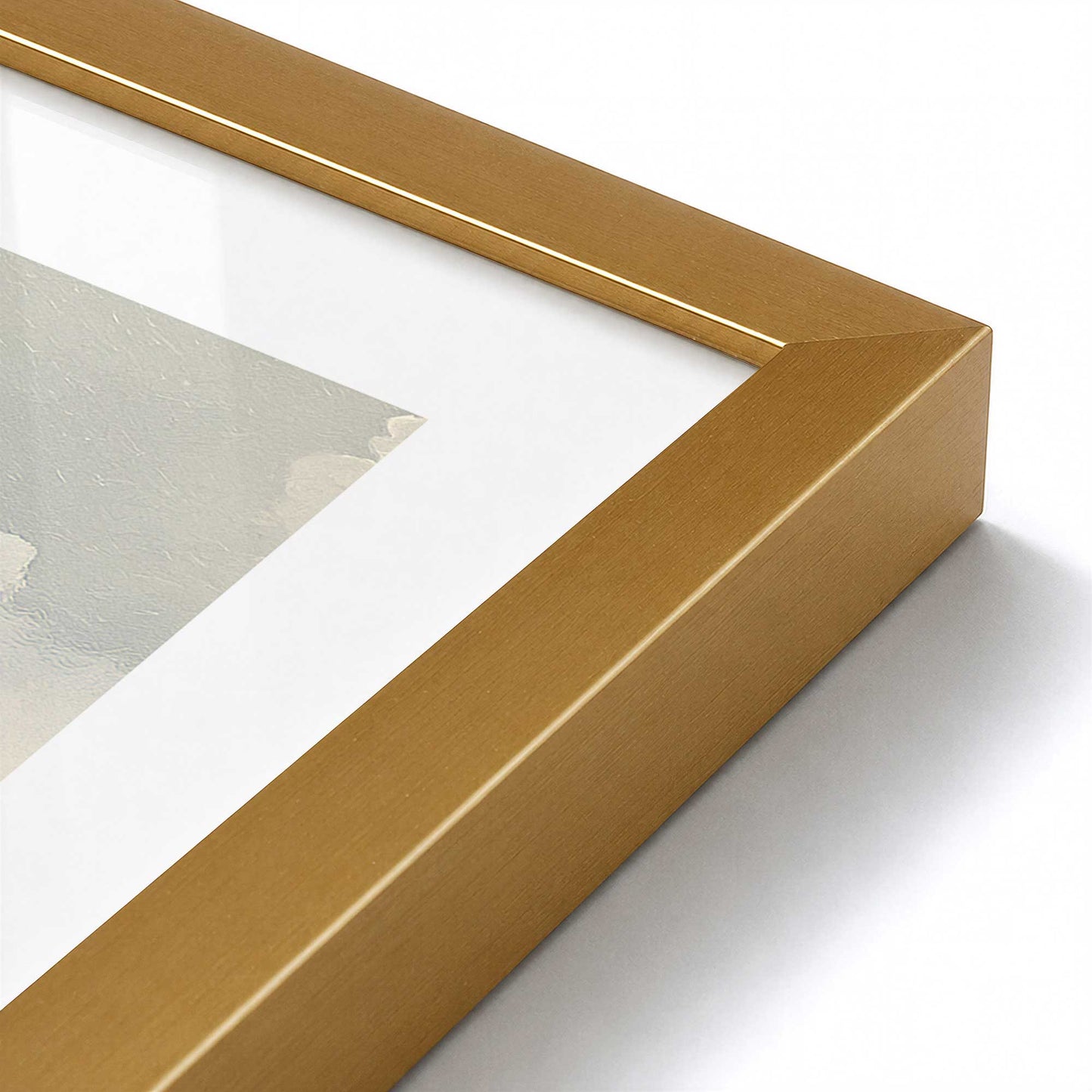 [Color:Polished Gold], Picture of art in a Polished Chrome frame at an angle