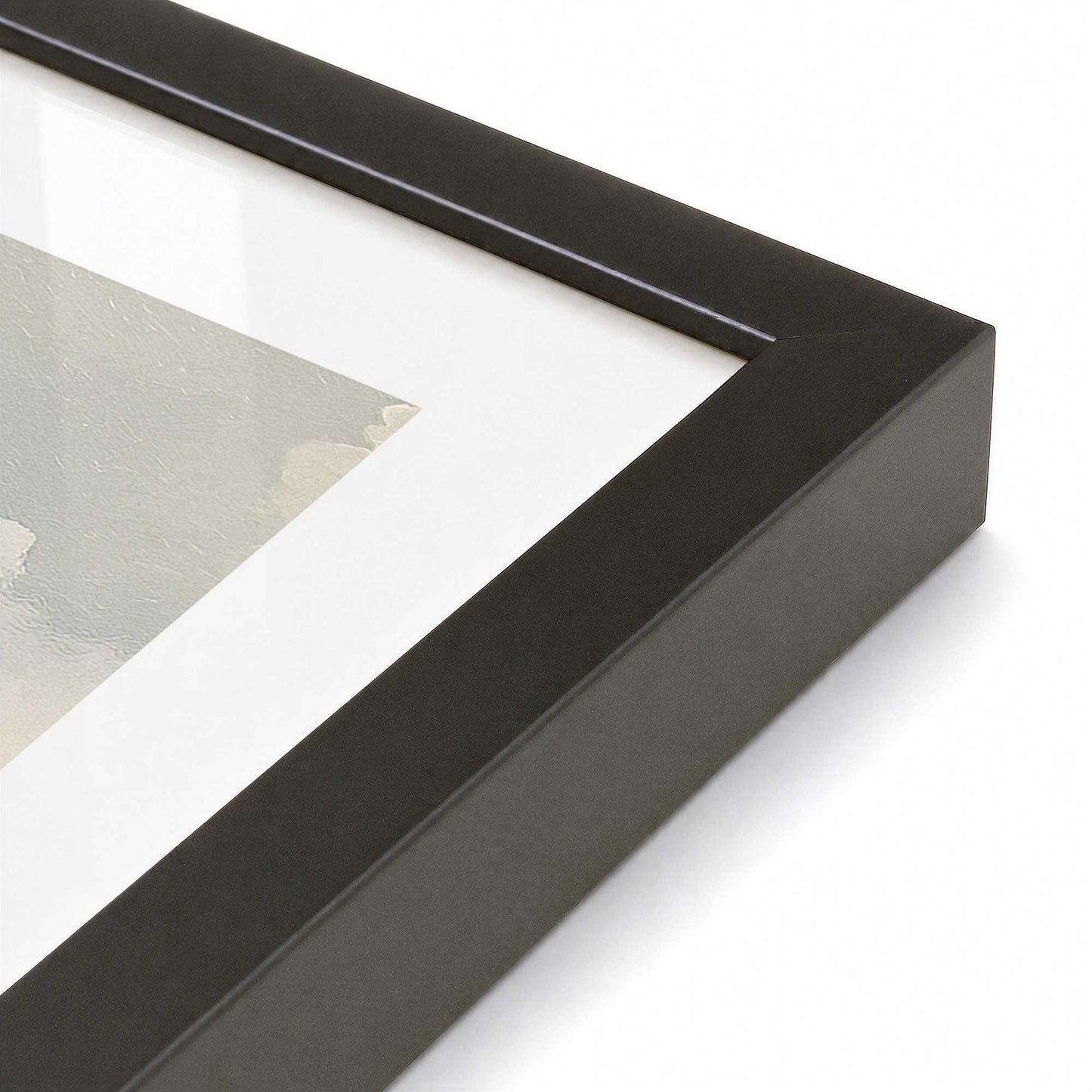 [Color:Satin Black], Picture of art in a Polished Chrome frame at an angle
