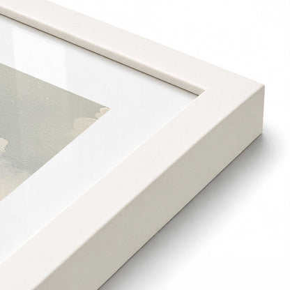 [Color:Opaque White], Picture of art in a Polished Chrome frame at an angle