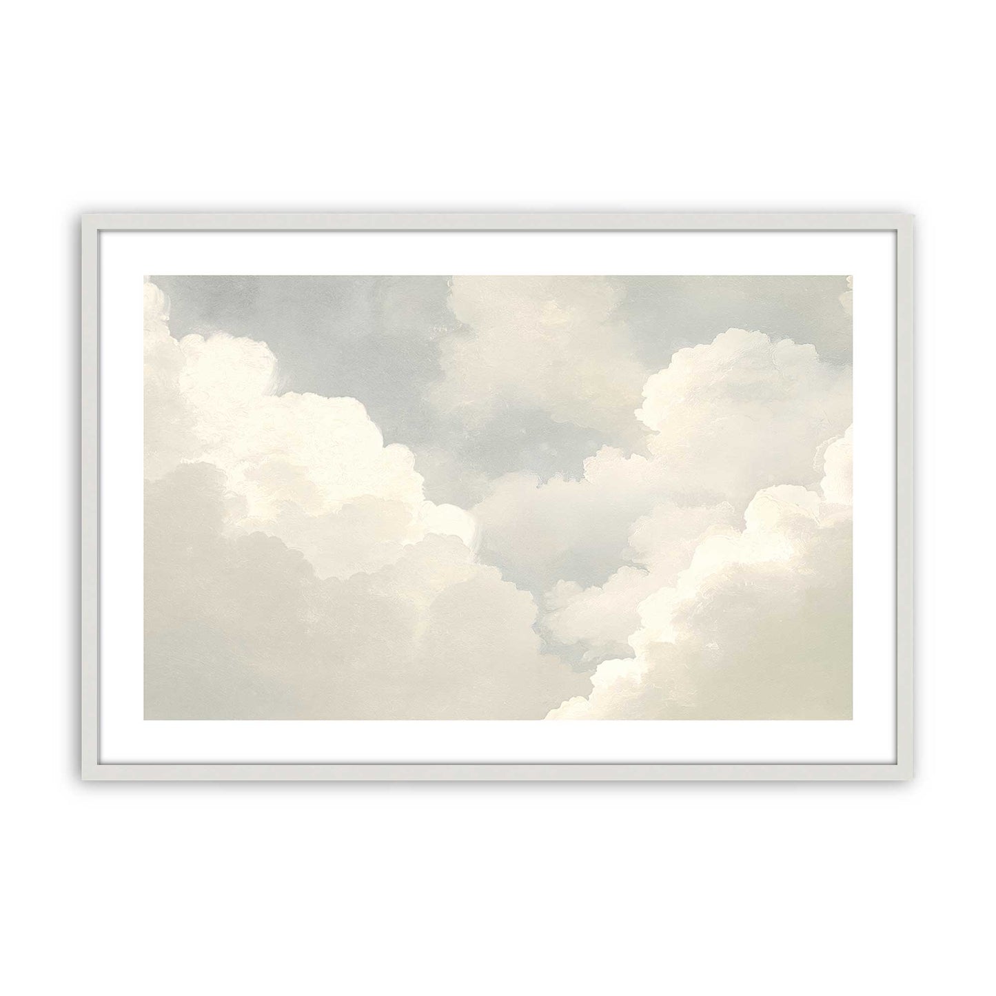 [Color:Opaque White], Picture of art in a Polished Chrome frame